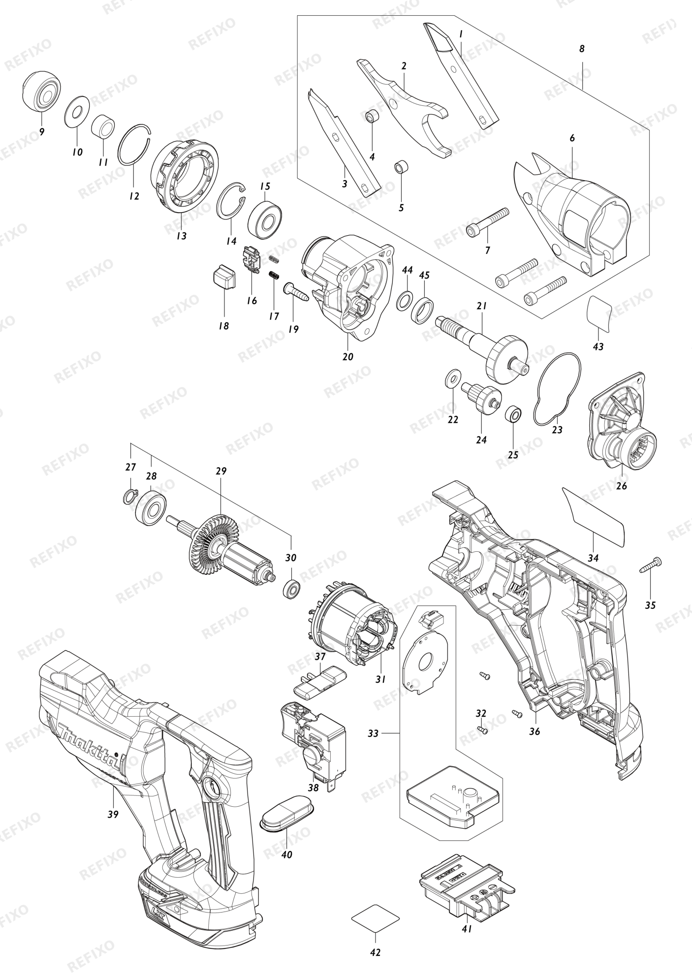 MAKITA DJS200 — схема запчастей