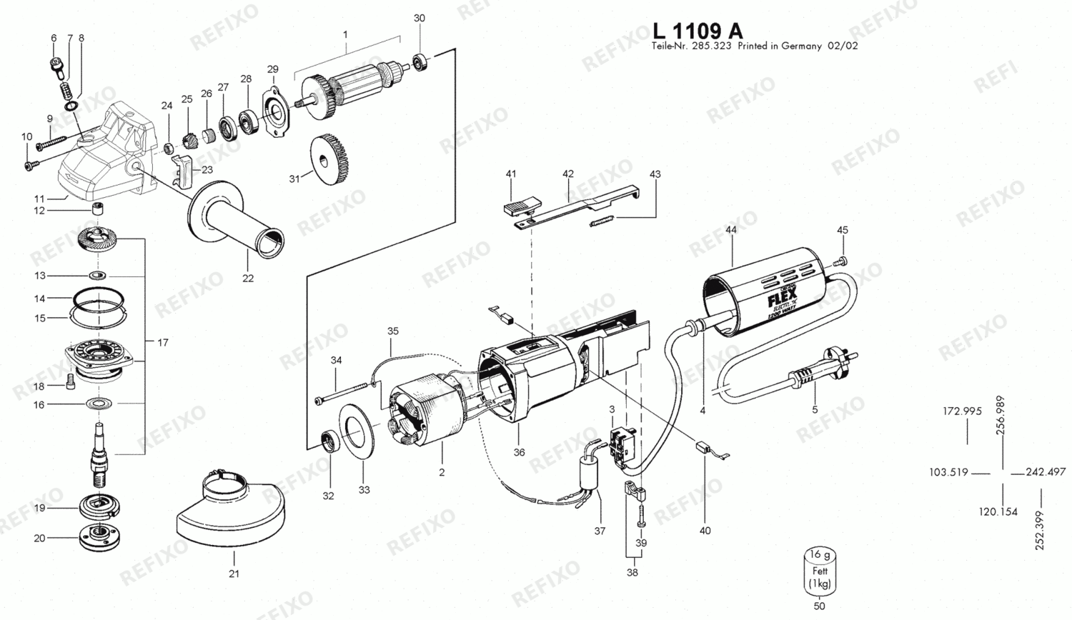 Flex L 1109 A 230CEE 285285 — схема запчастей