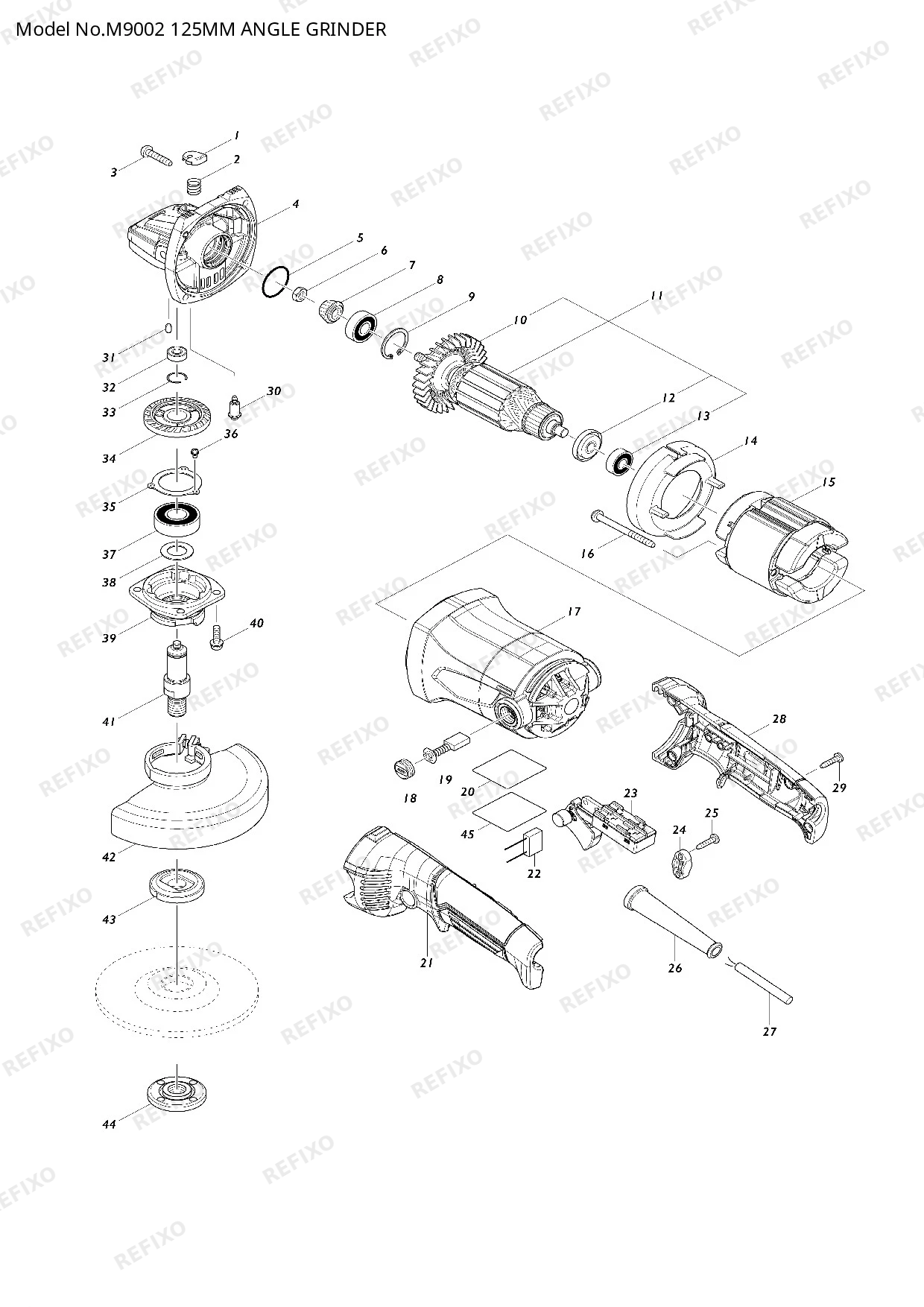 MAKITA M9002 — схема запчастей