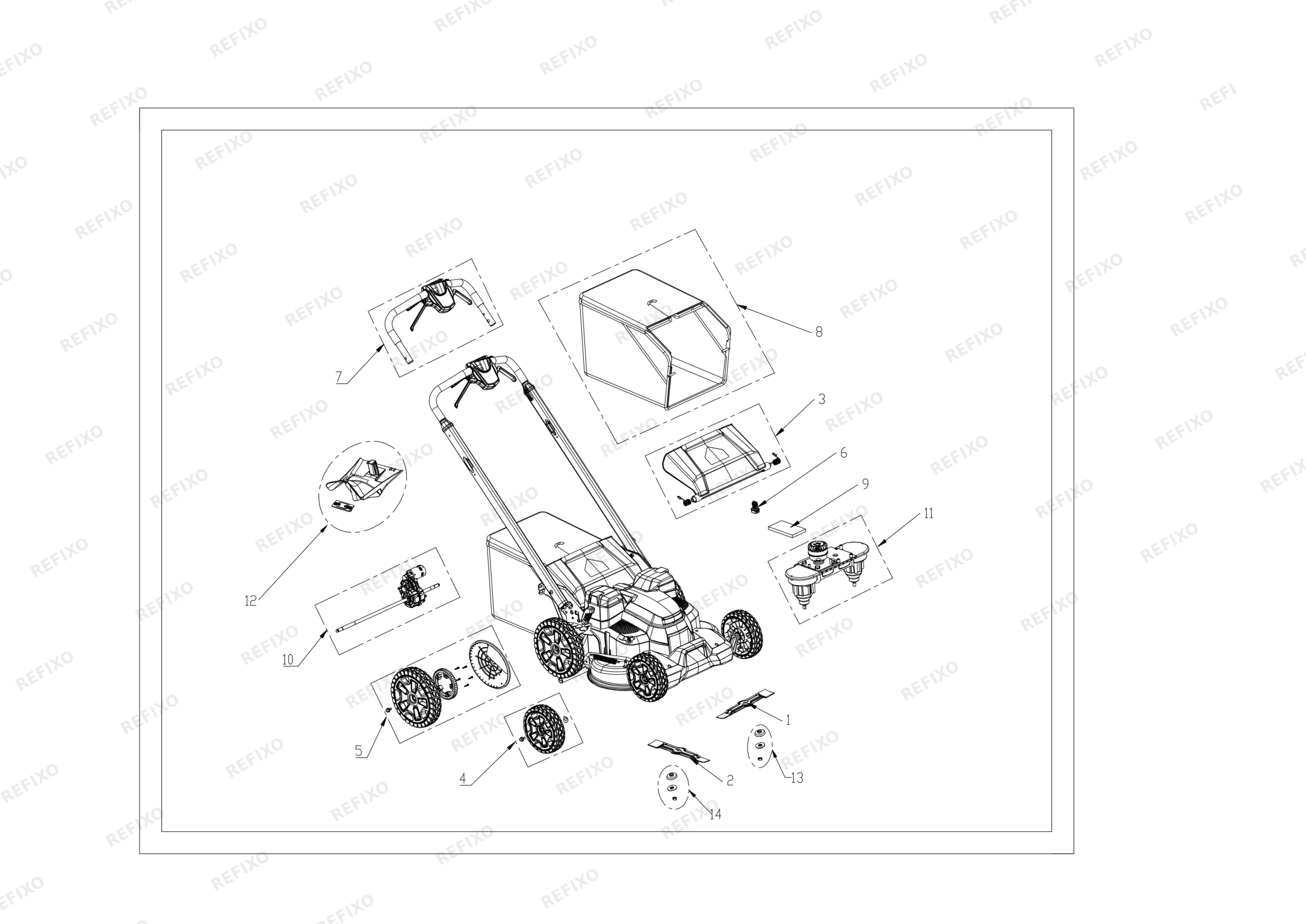 Greenworks 2519107 Exploded view — схема запчастей