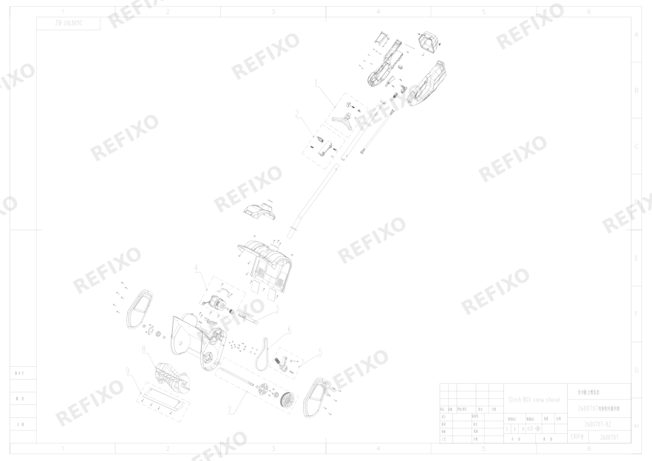 Greenworks 2600707-Exploded view — схема запчастей