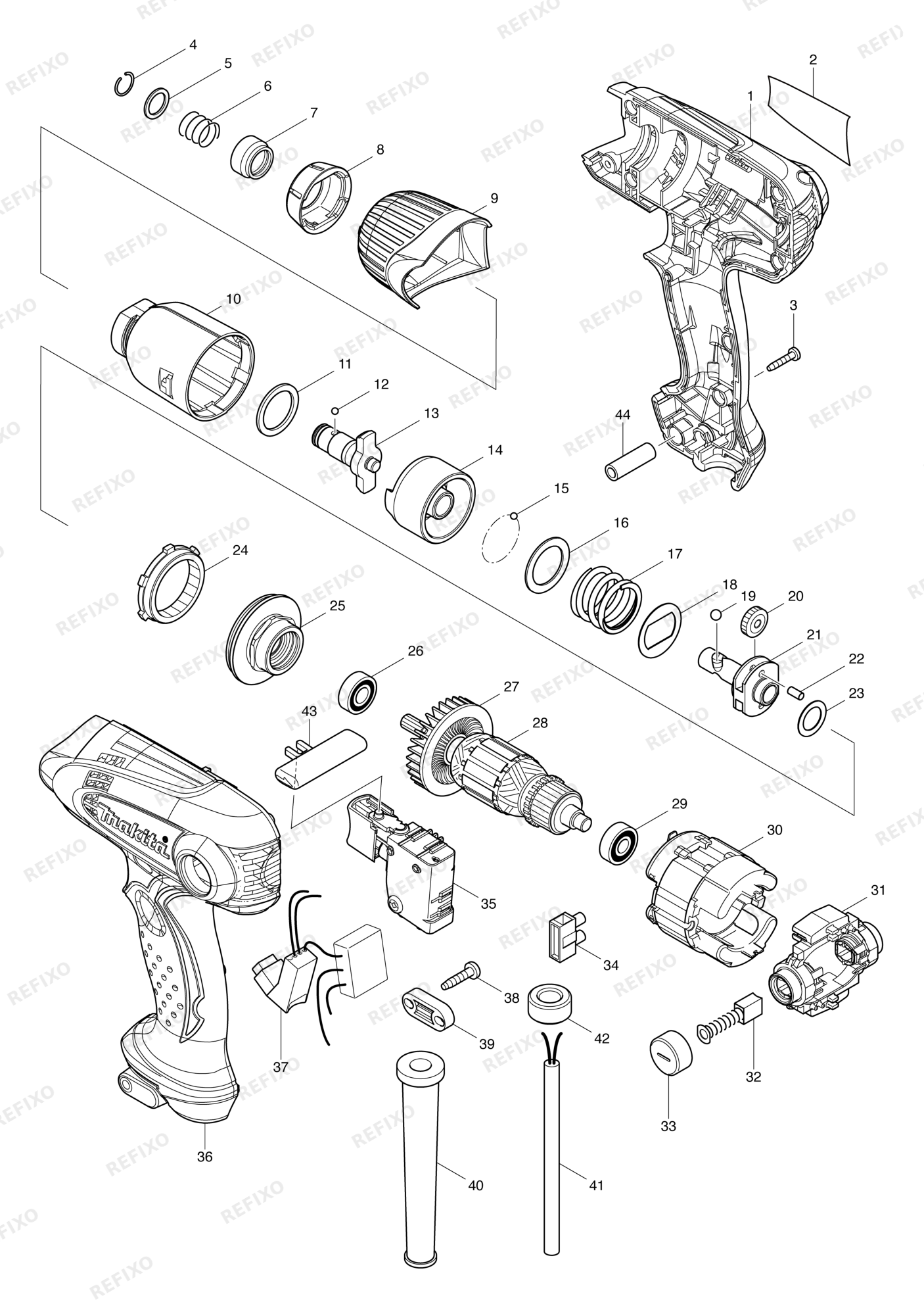 MAKITA TD0101F — схема запчастей