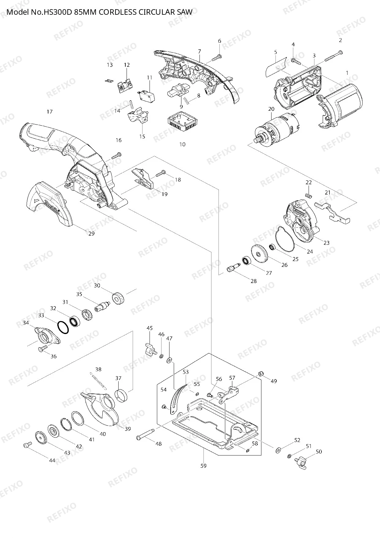 MAKITA HS300D — схема запчастей