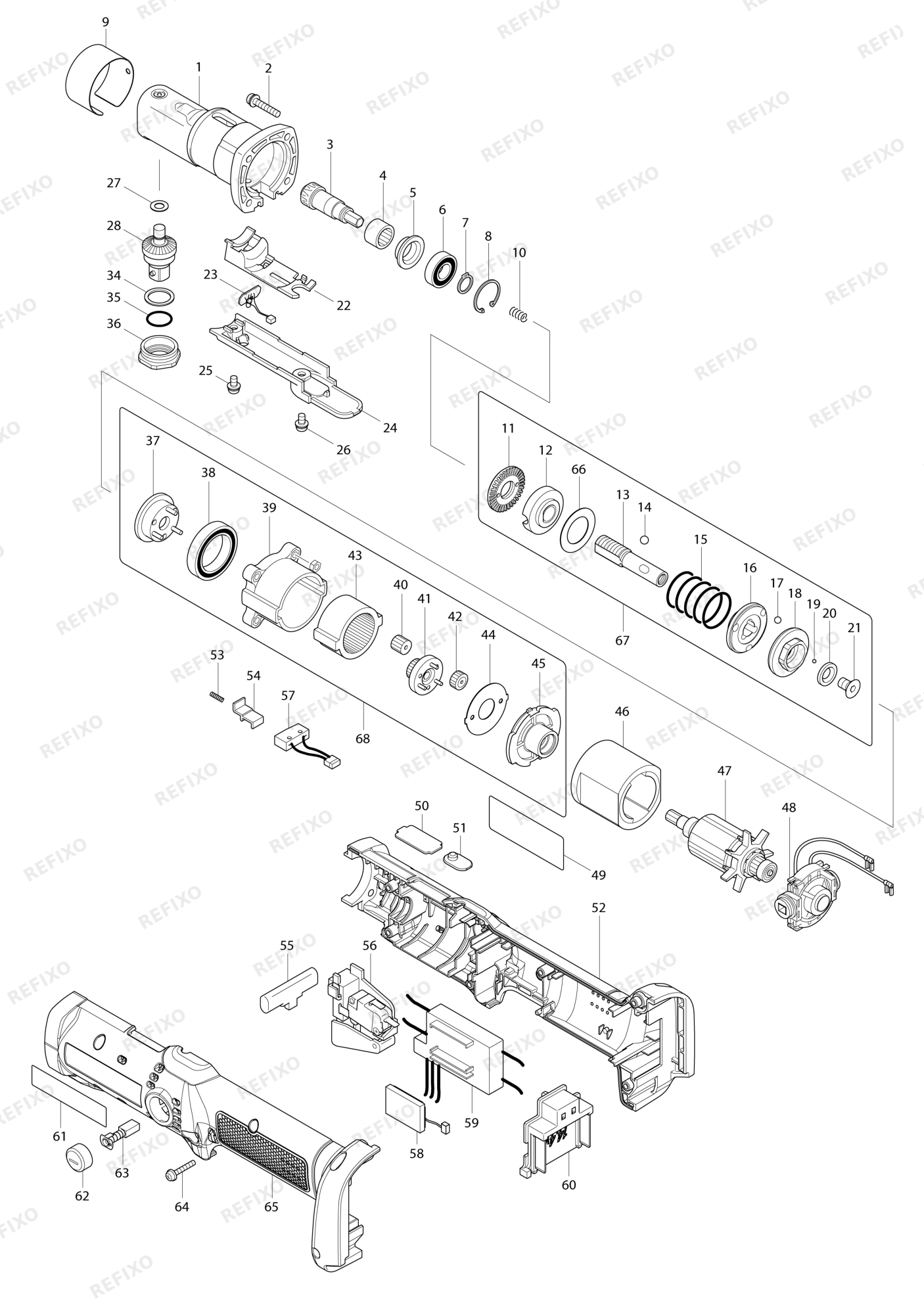 MAKITA DFL082F — схема запчастей