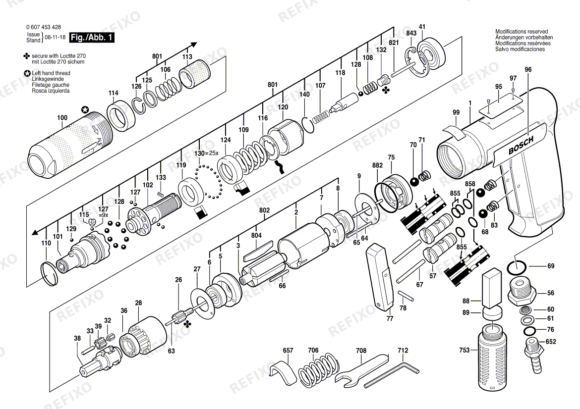 Bosch Pw- шуруповёрт -Ind 180 WATT-SERIE (0 607 453 428) — схема запчастей