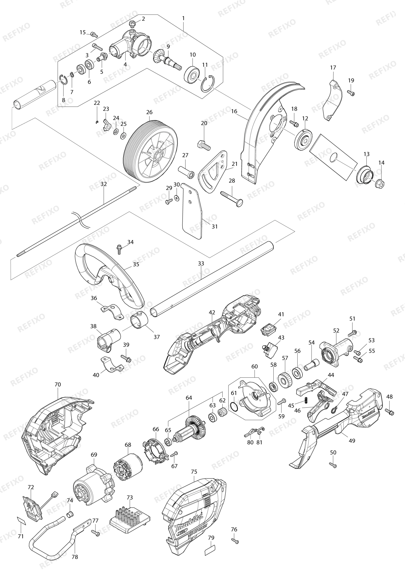 MAKITA UE001G — схема запчастей