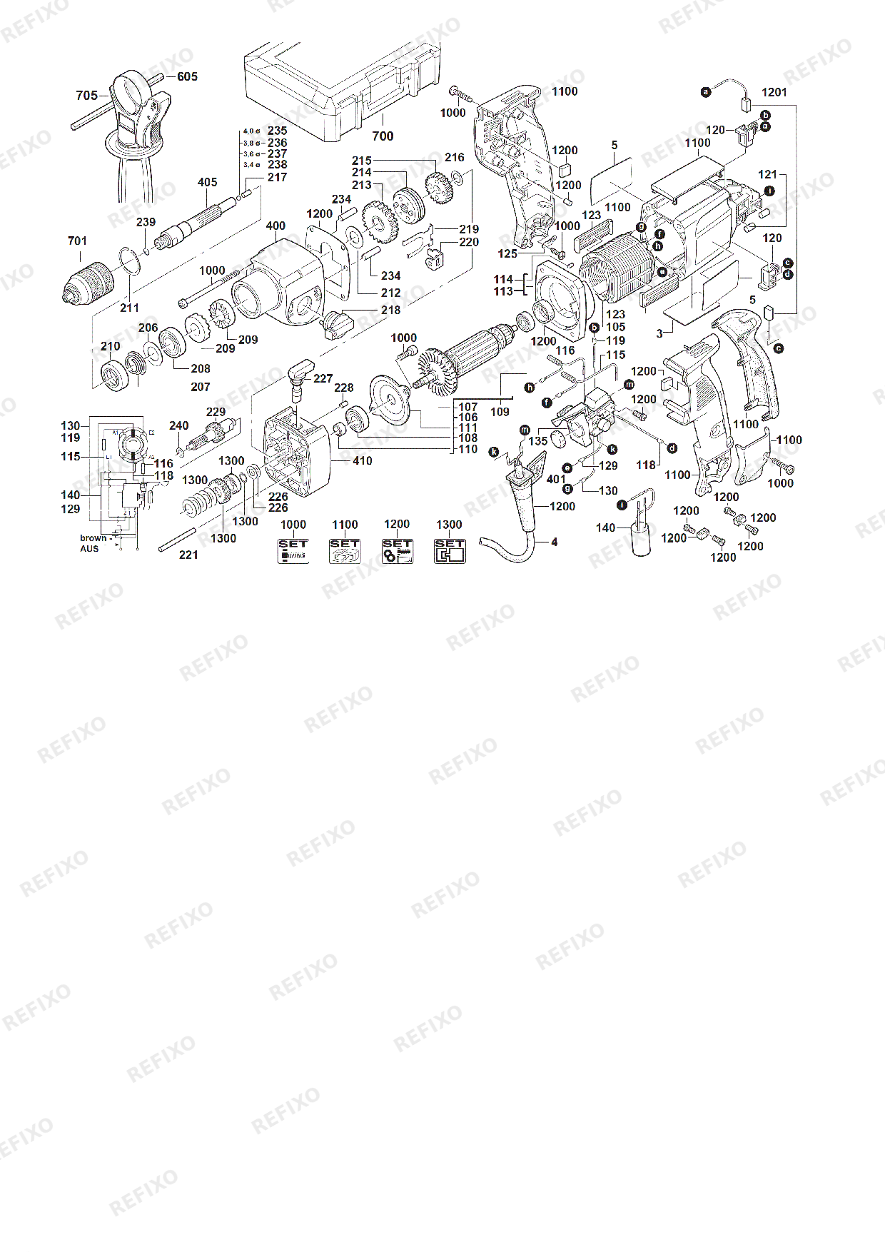 MILWAUKEE PD2E24RS 4933380462 4000380463 — схема запчастей