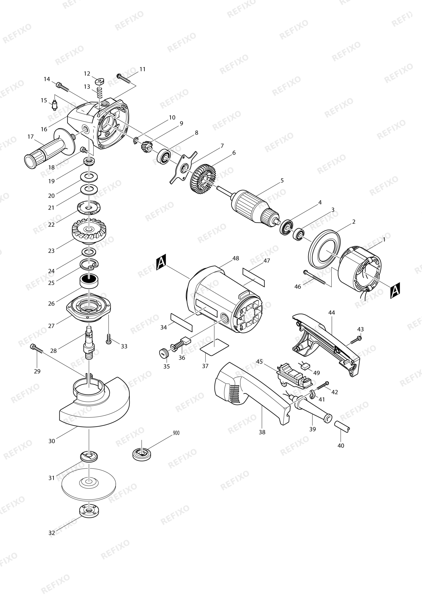 MAKITA 9049S — схема запчастей