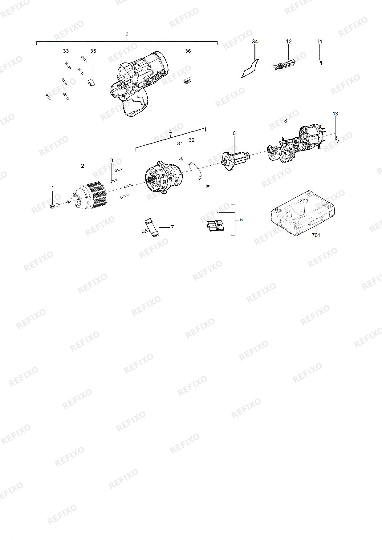 MILWAUKEE M12FDD 0 4933459815 4000469669 — схема запчастей