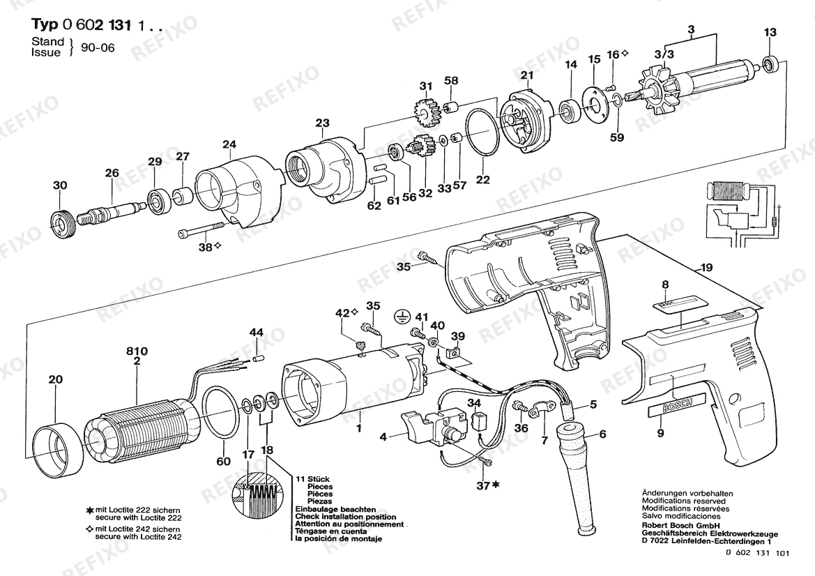 Bosch Дрель HBM 57/1 (0 602 131 101) — схема запчастей