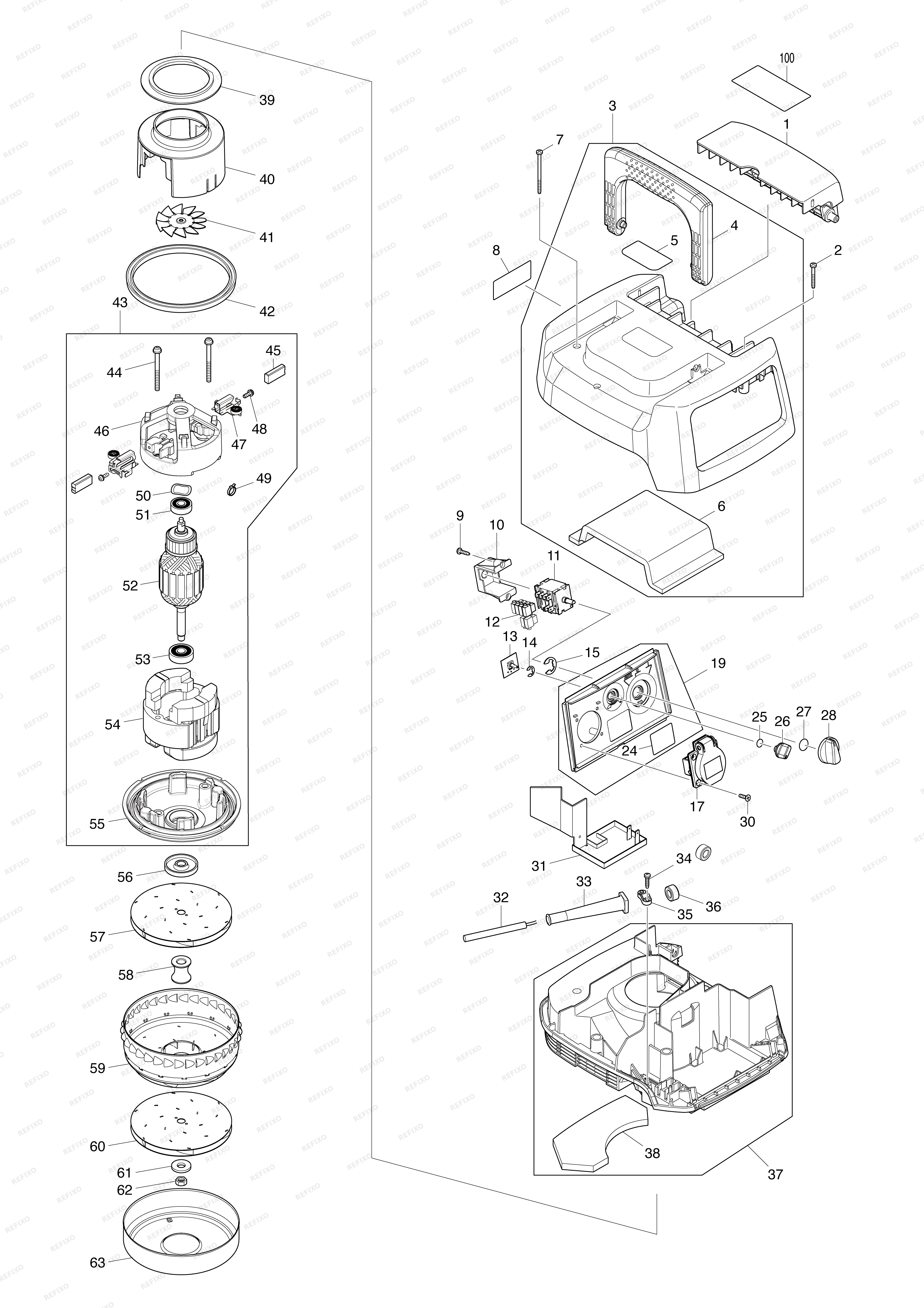 MAKITA VC3210L — схема запчастей