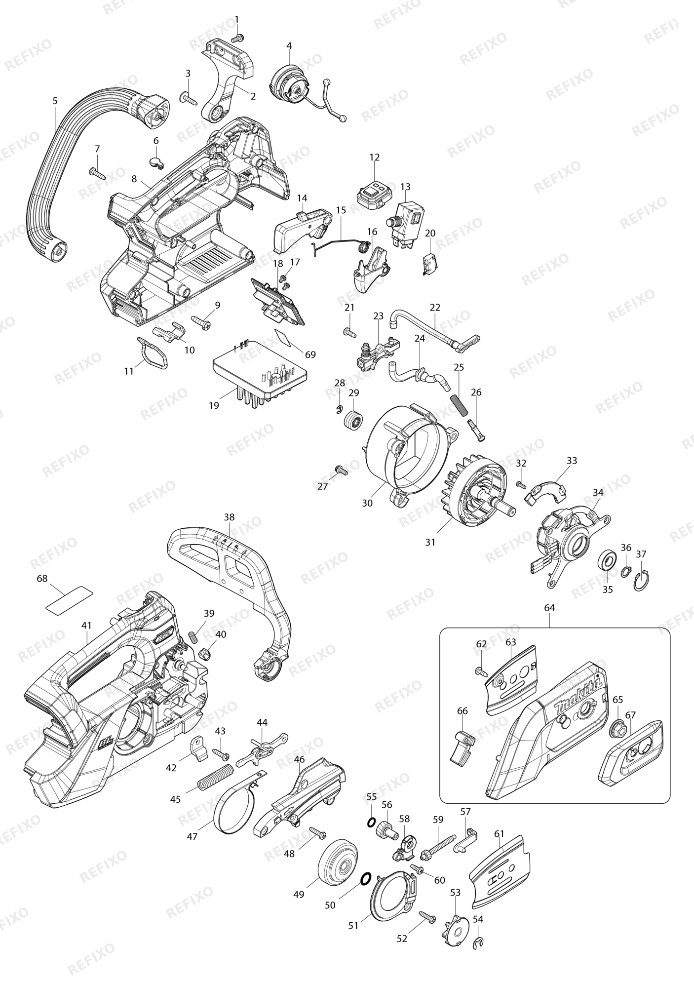 MAKITA UC031G — схема запчастей