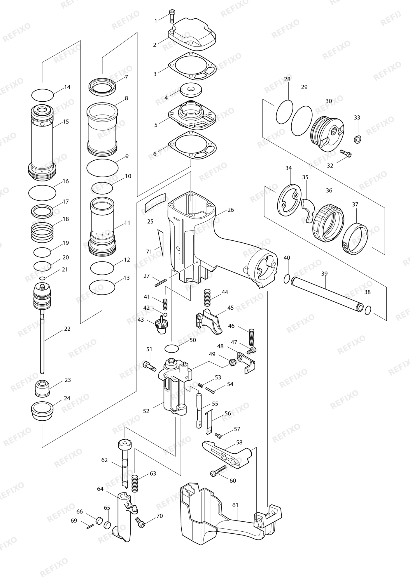 MAKITA AG125 — схема запчастей