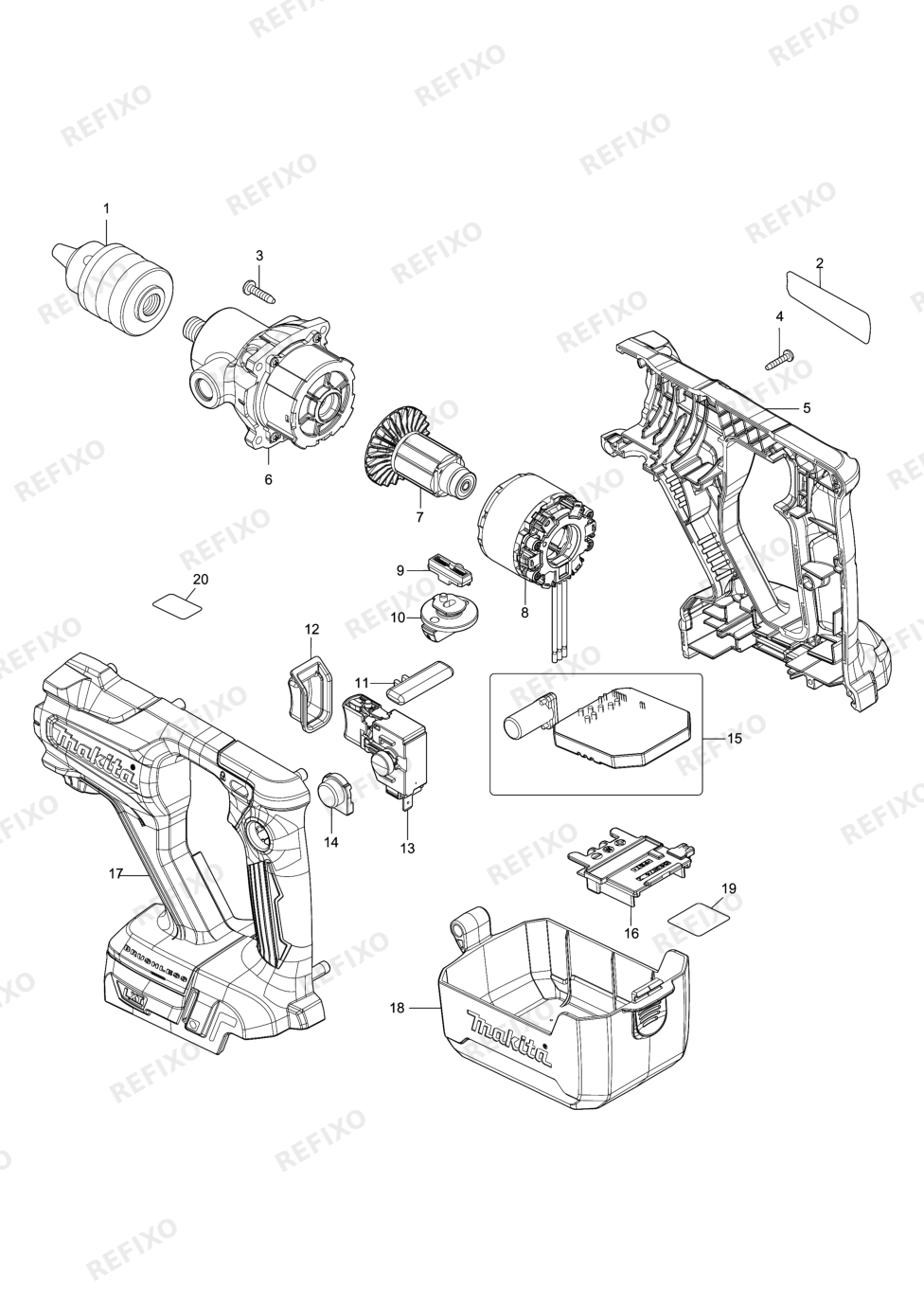 MAKITA DUT131 — схема запчастей