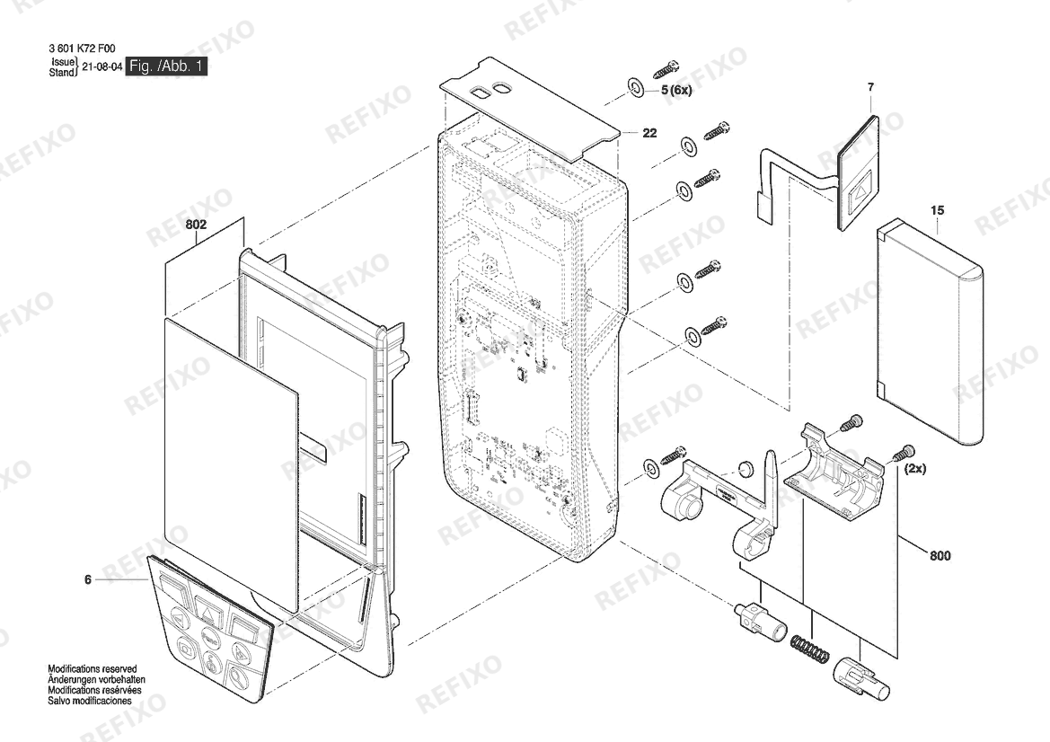 Bosch Entfernungsmesser GLM 120C (3 601 K72 F51) — схема запчастей