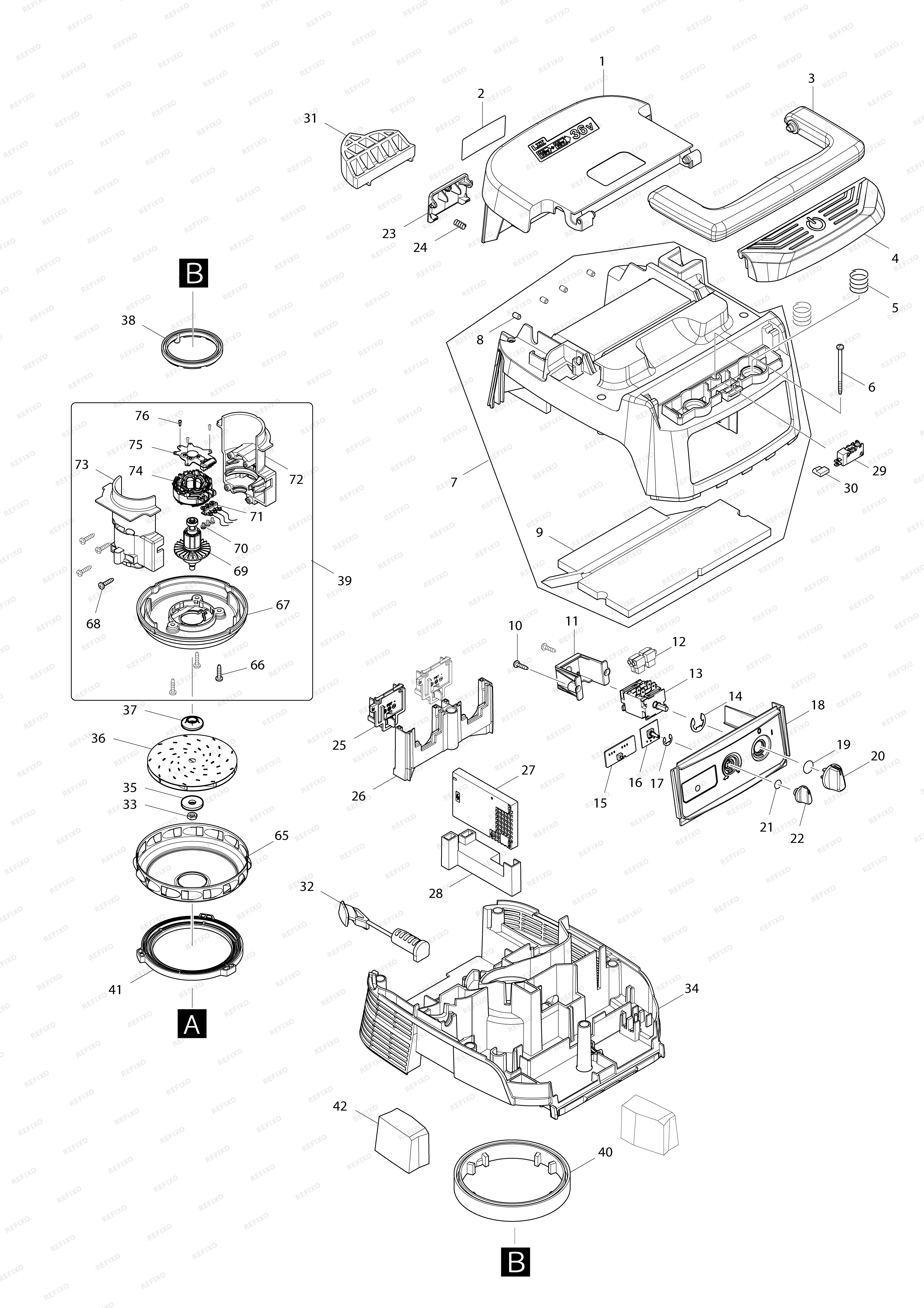 MAKITA DVC152L — схема запчастей