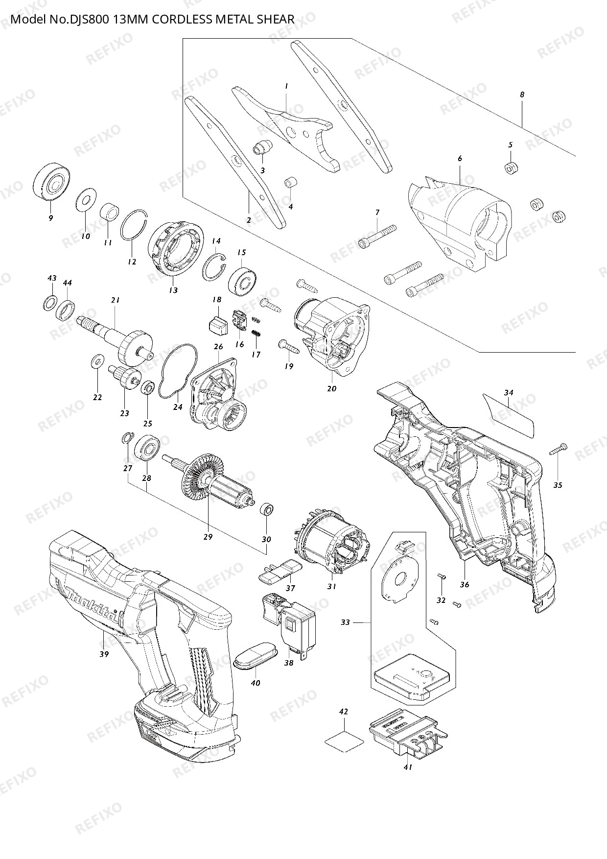 MAKITA DJS800 — схема запчастей