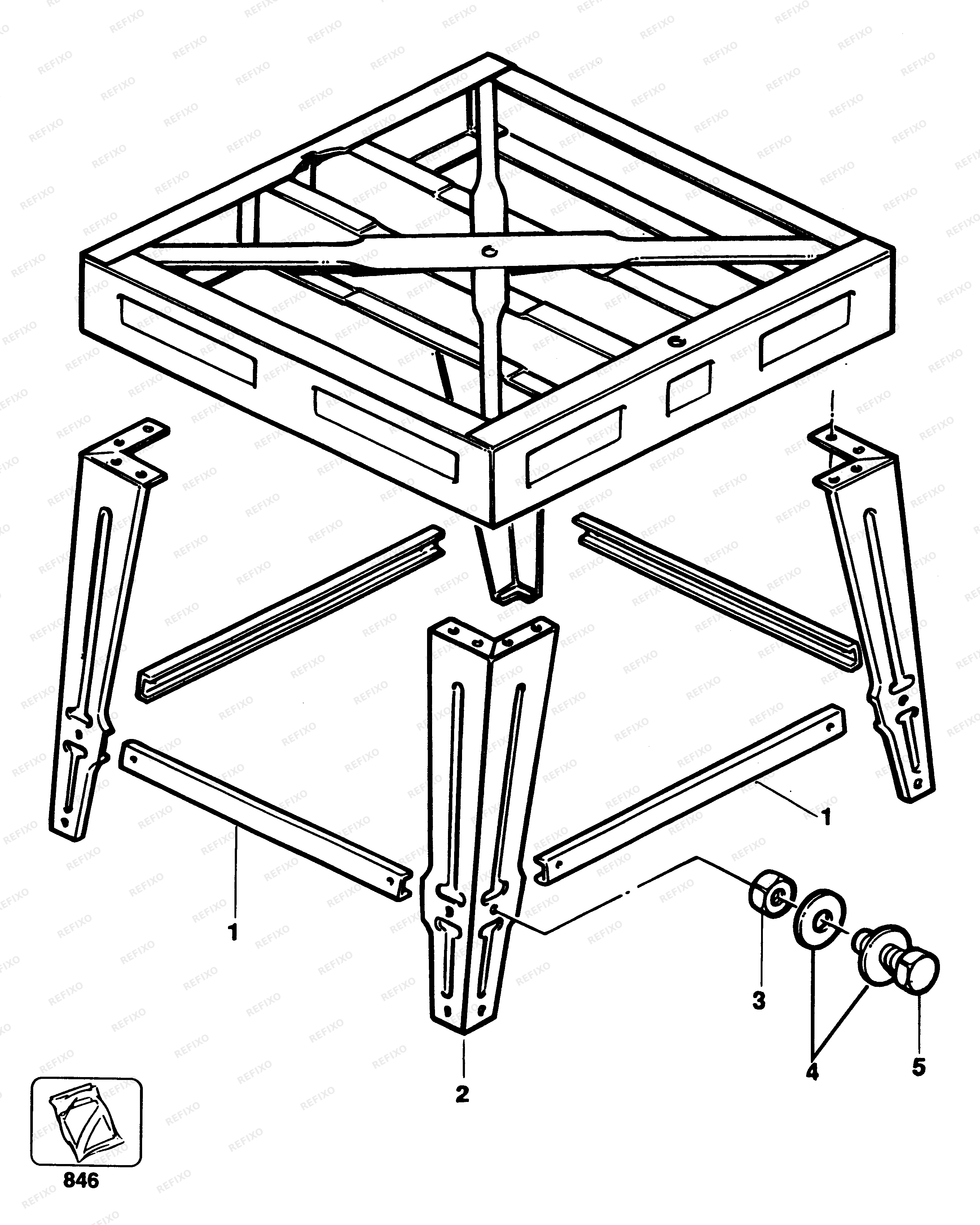 DeWalt ОПОРЫ (НОЖКИ) СТЕНДА DA2591 — схема запчастей