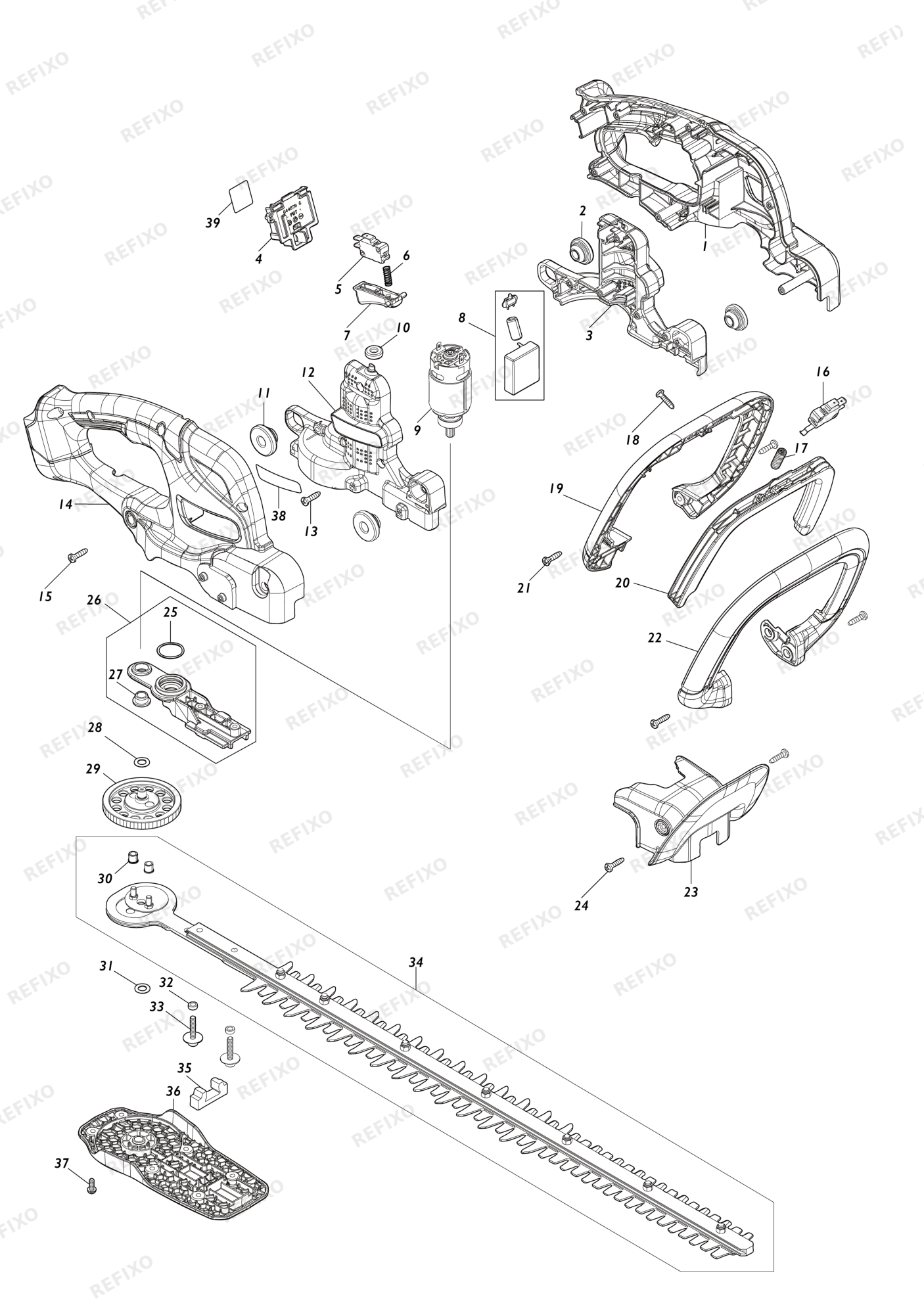 MAKITA DUH607 — схема запчастей