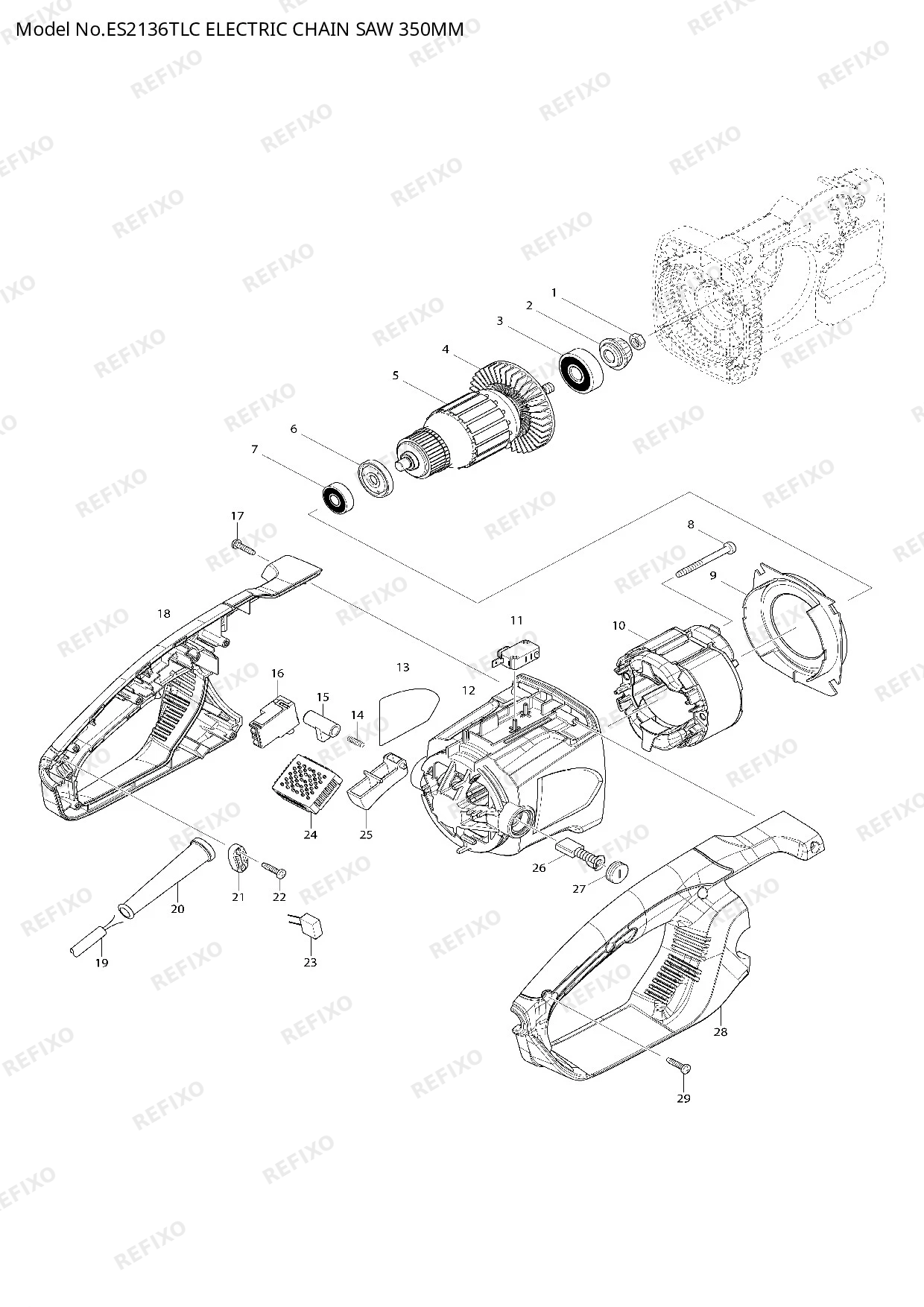 MAKITA ES 2136TLC — схема запчастей