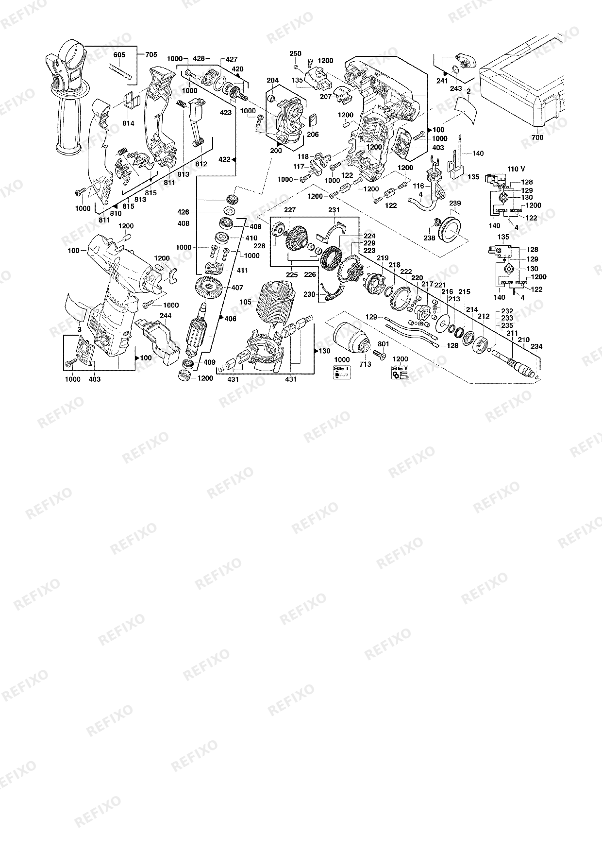 MILWAUKEE T TEC 201 4933380708 4000415263 — схема запчастей