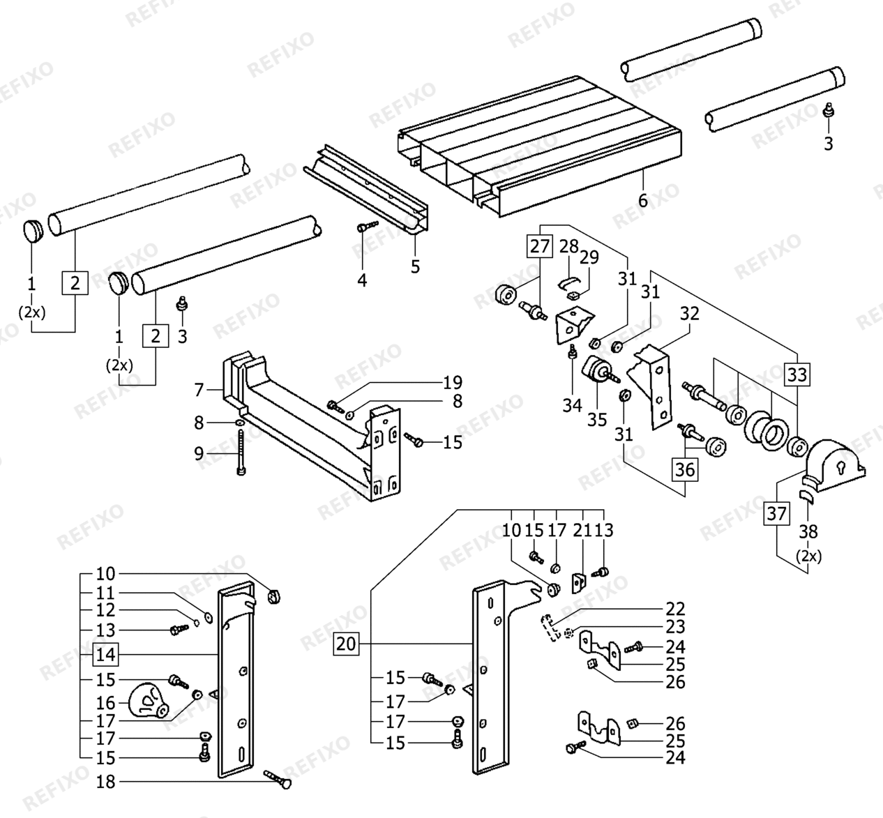 Festool CS 70 ST 650 - Schiebetisch 490312 — схема запчастей