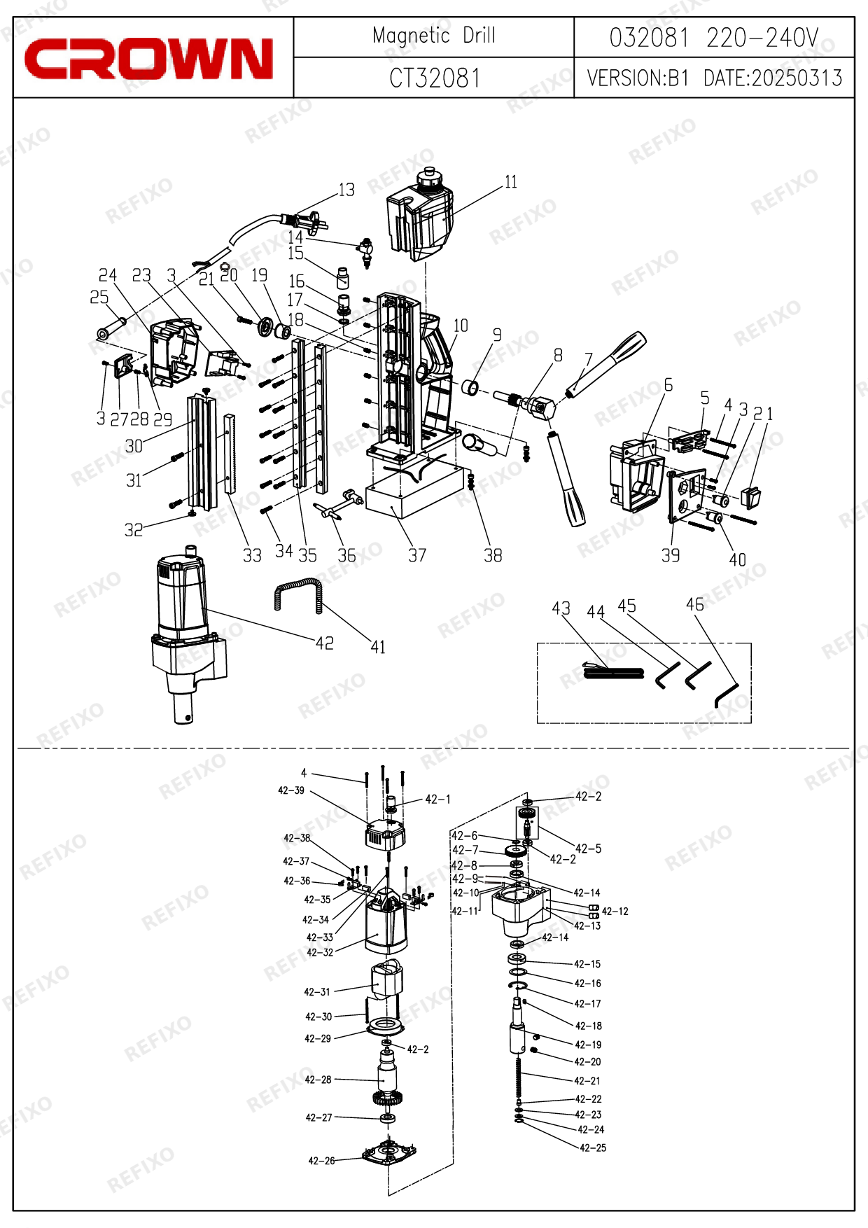 CROWN CT32081 — схема запчастей