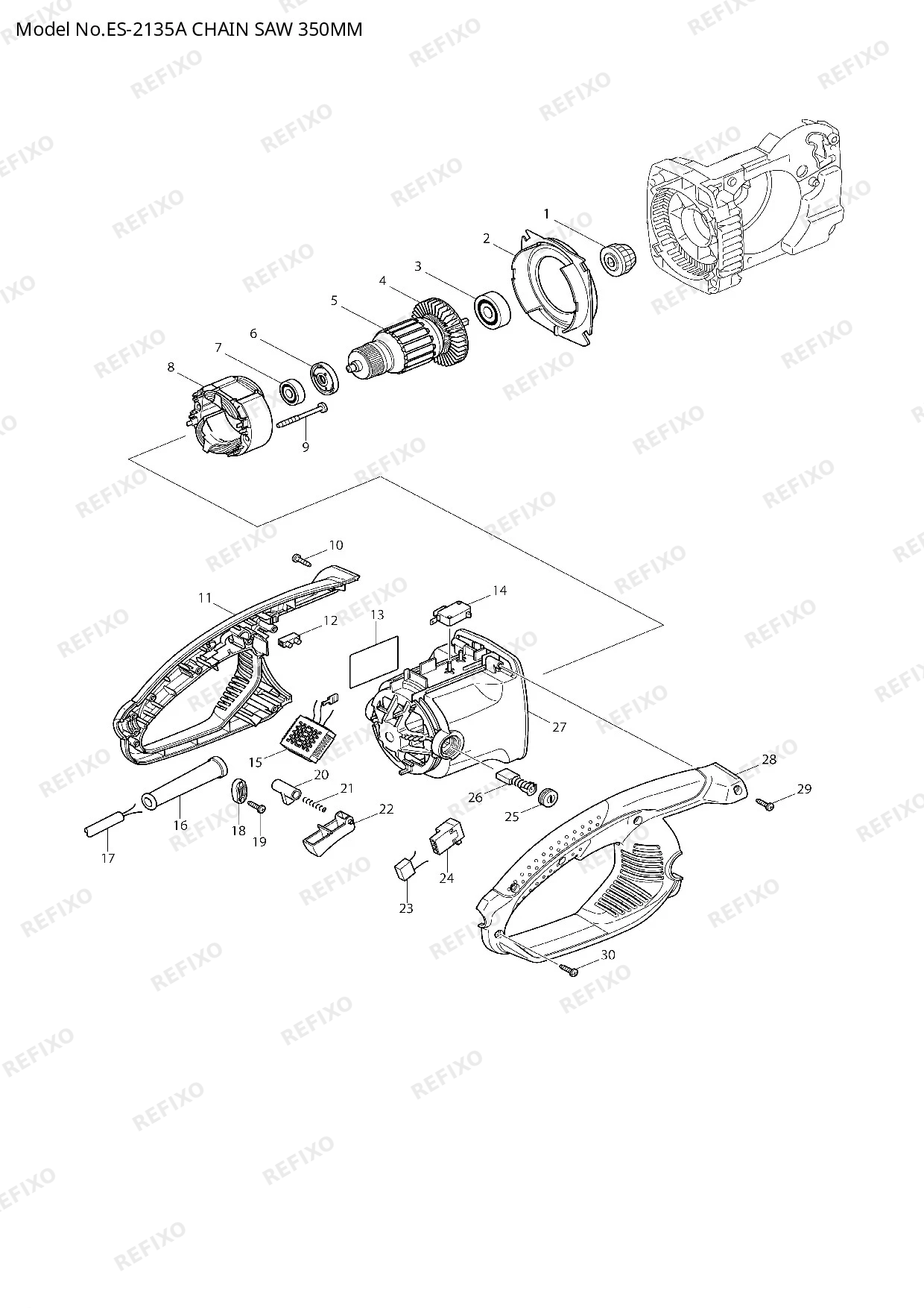 MAKITA ES 2135A — схема запчастей