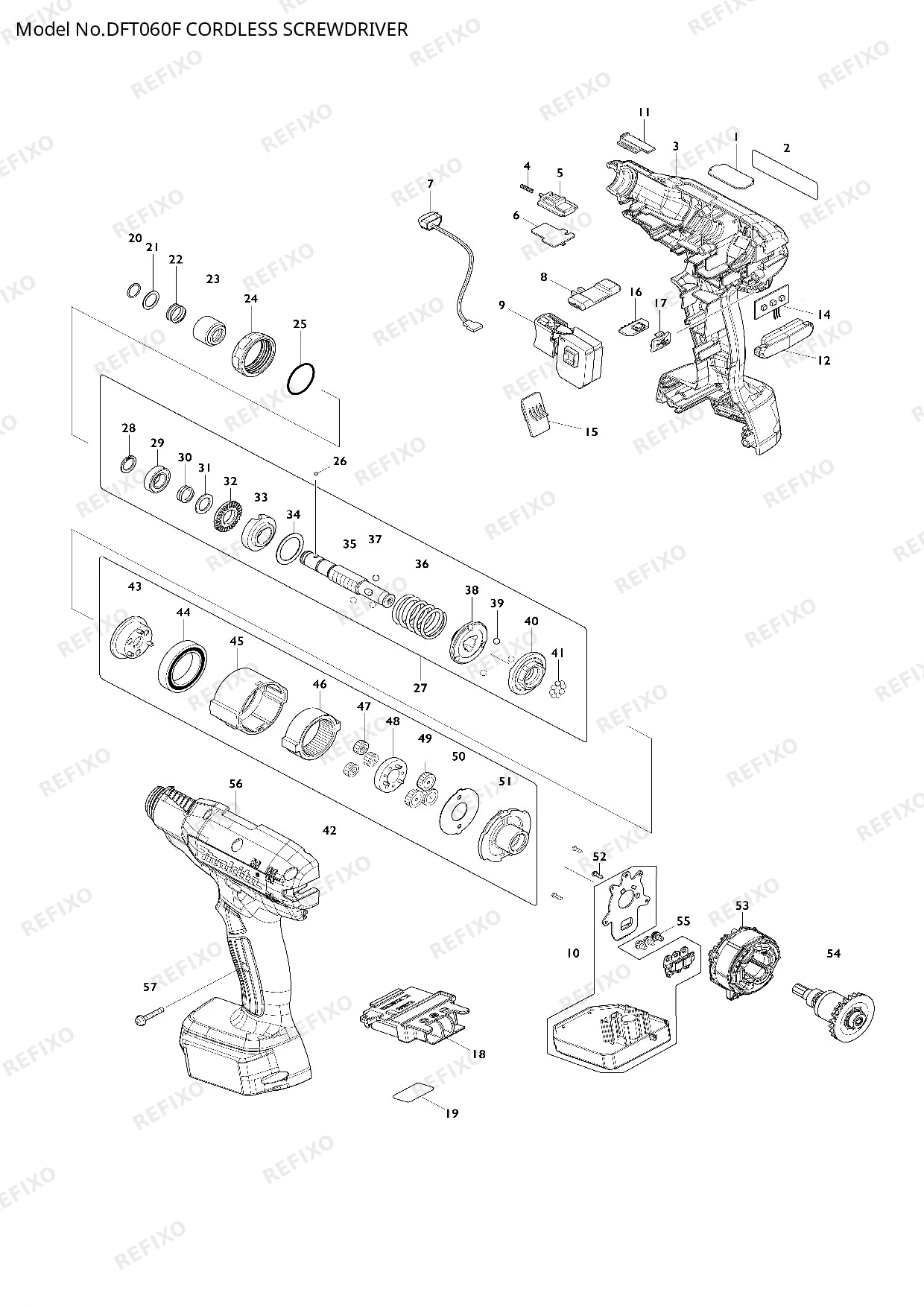 MAKITA DFT060F — схема запчастей