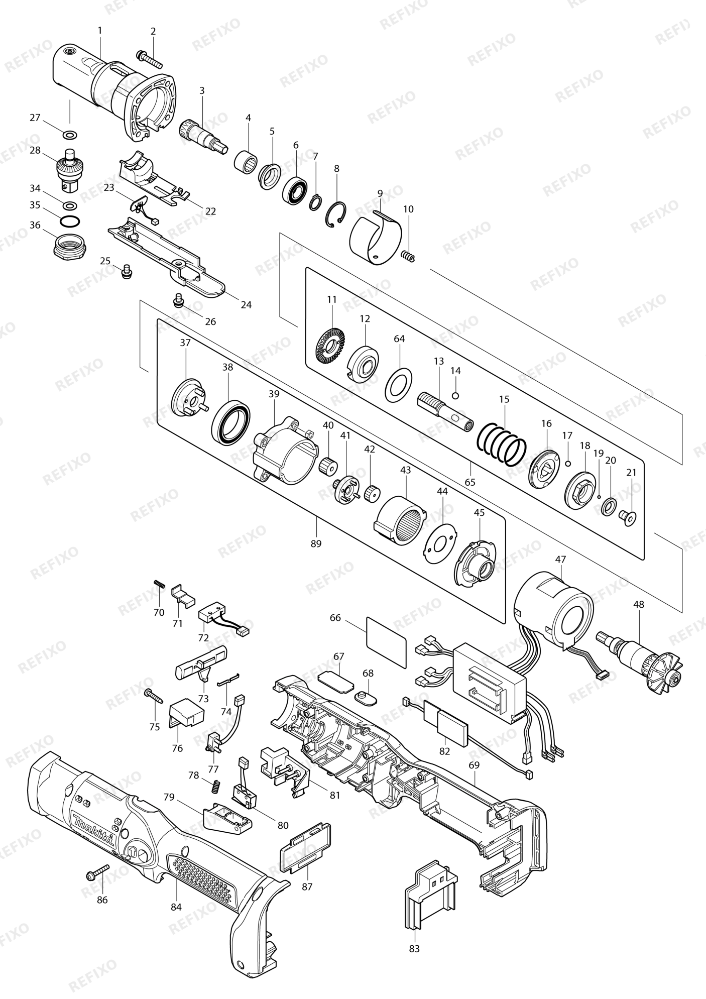 MAKITA DFL201F — схема запчастей