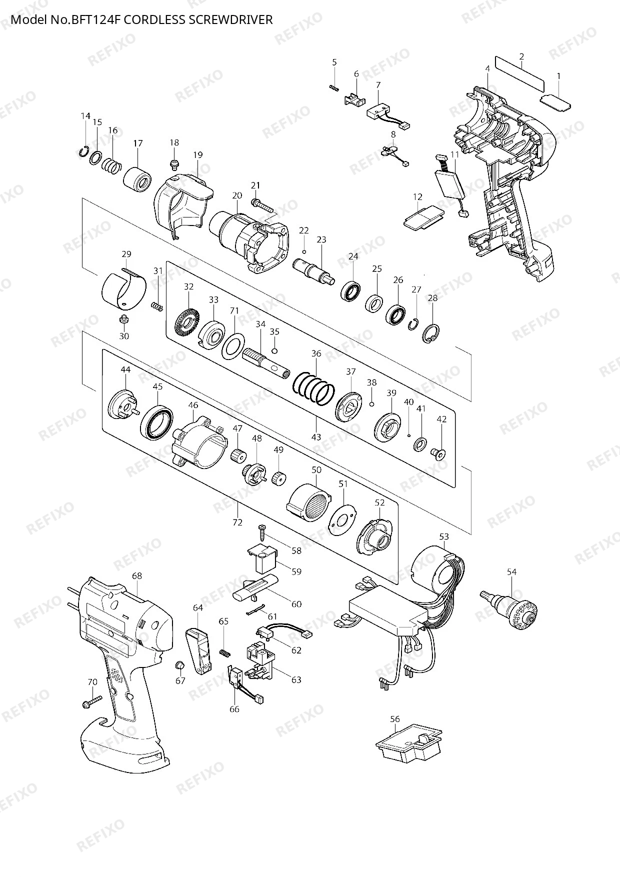 MAKITA BFT124F — схема запчастей