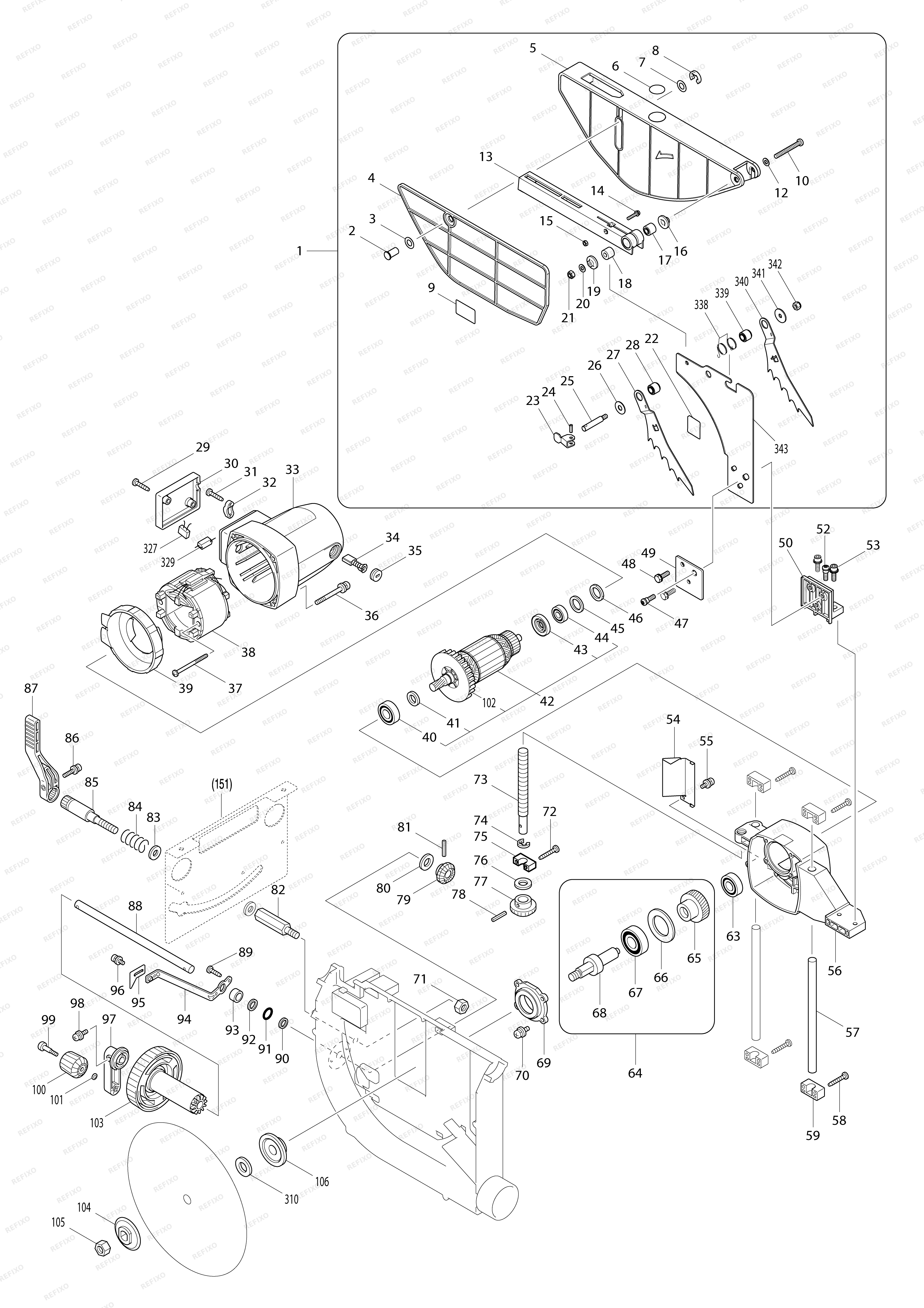 MAKITA 2704N — схема запчастей
