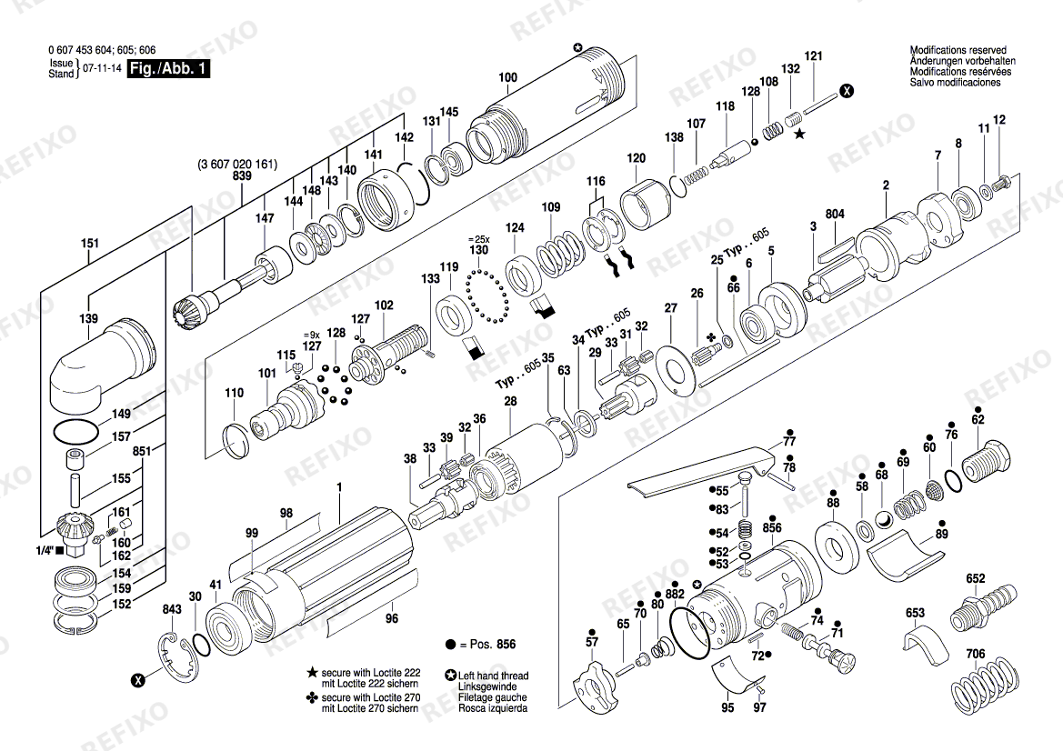 Bosch Pw-Winkelschrauber-Ind 180 WATT-SERIE (0 607 453 604) — схема запчастей