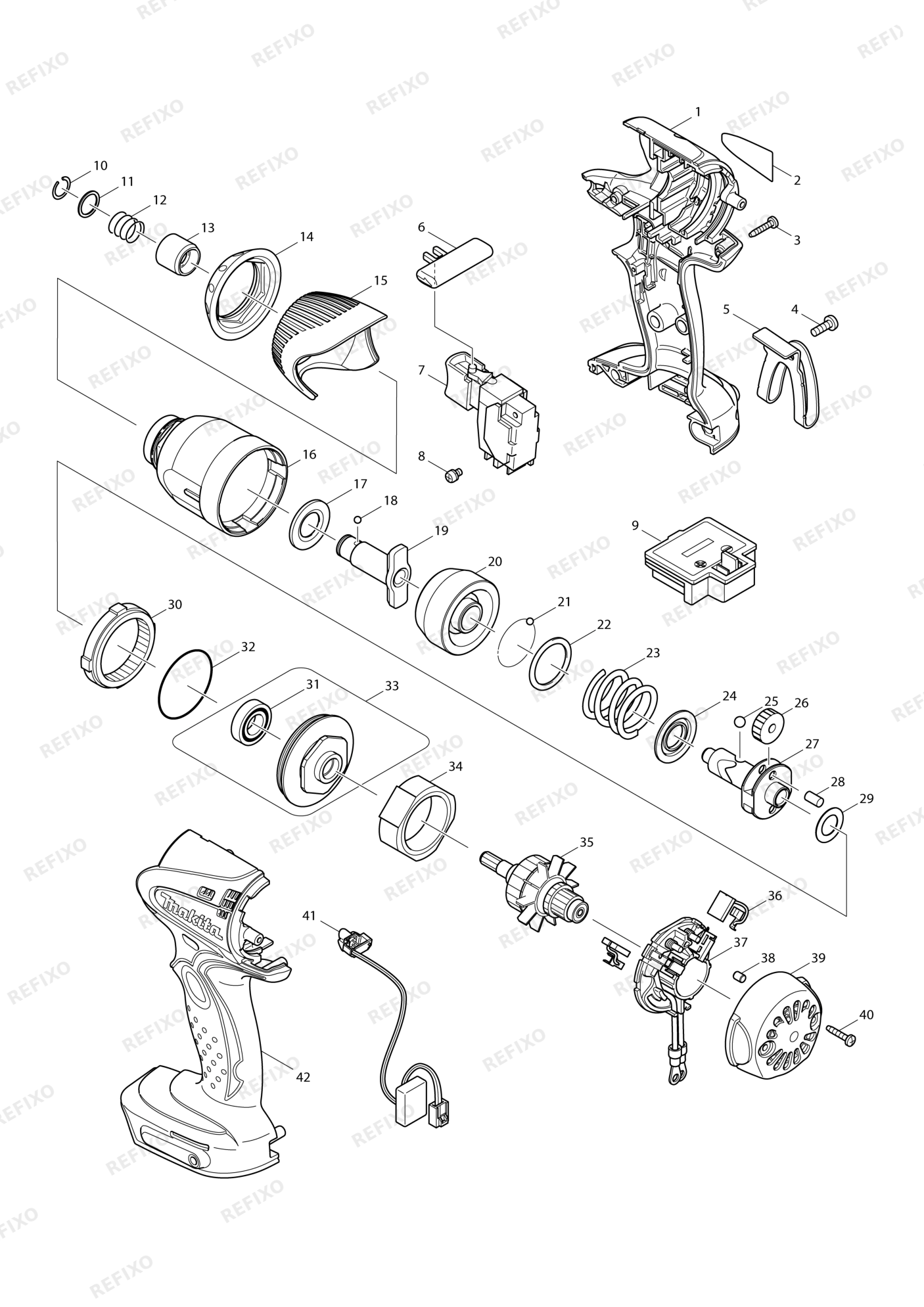 MAKITA BTD140 — схема запчастей
