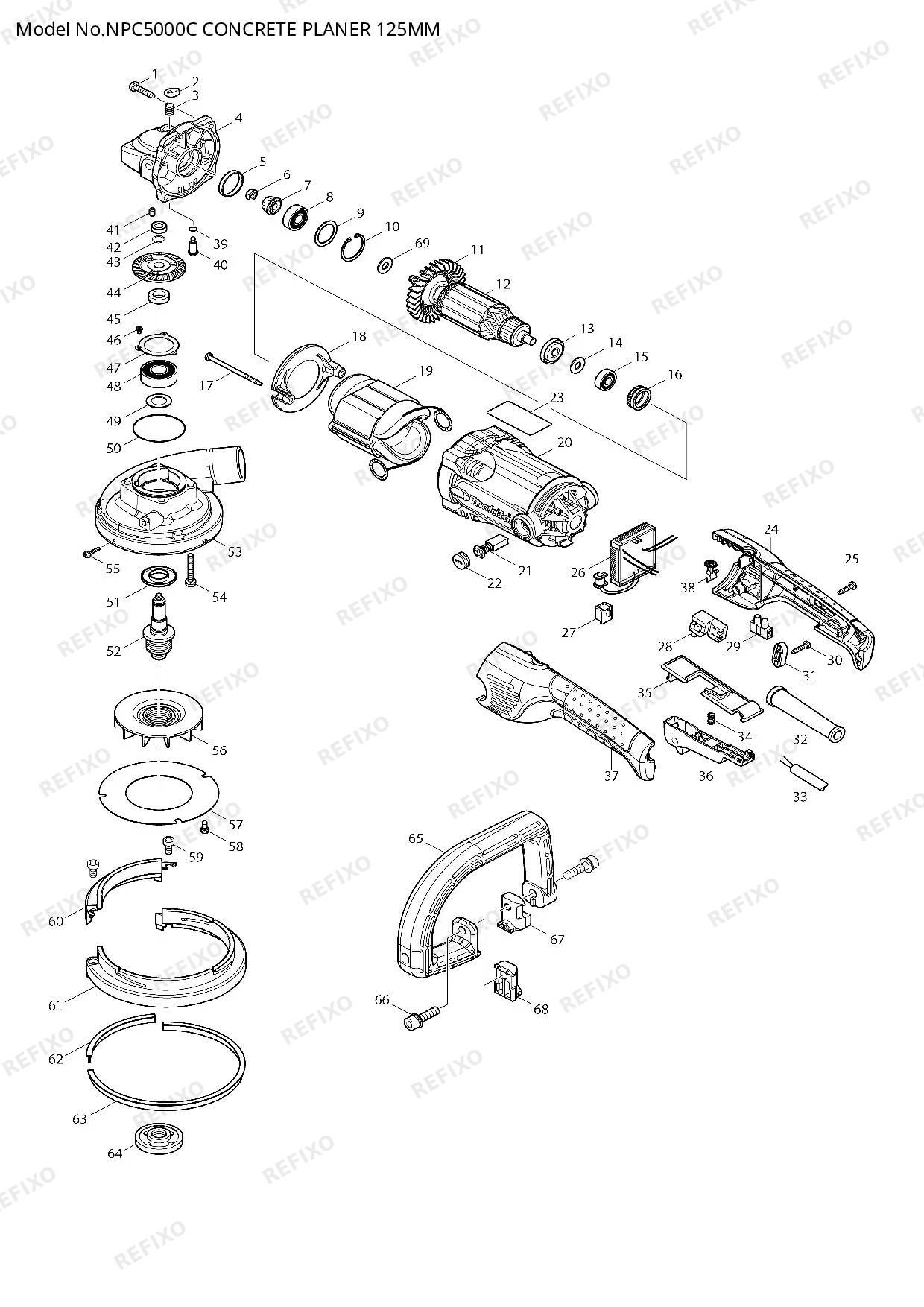 MAKITA NPC5000C — схема запчастей