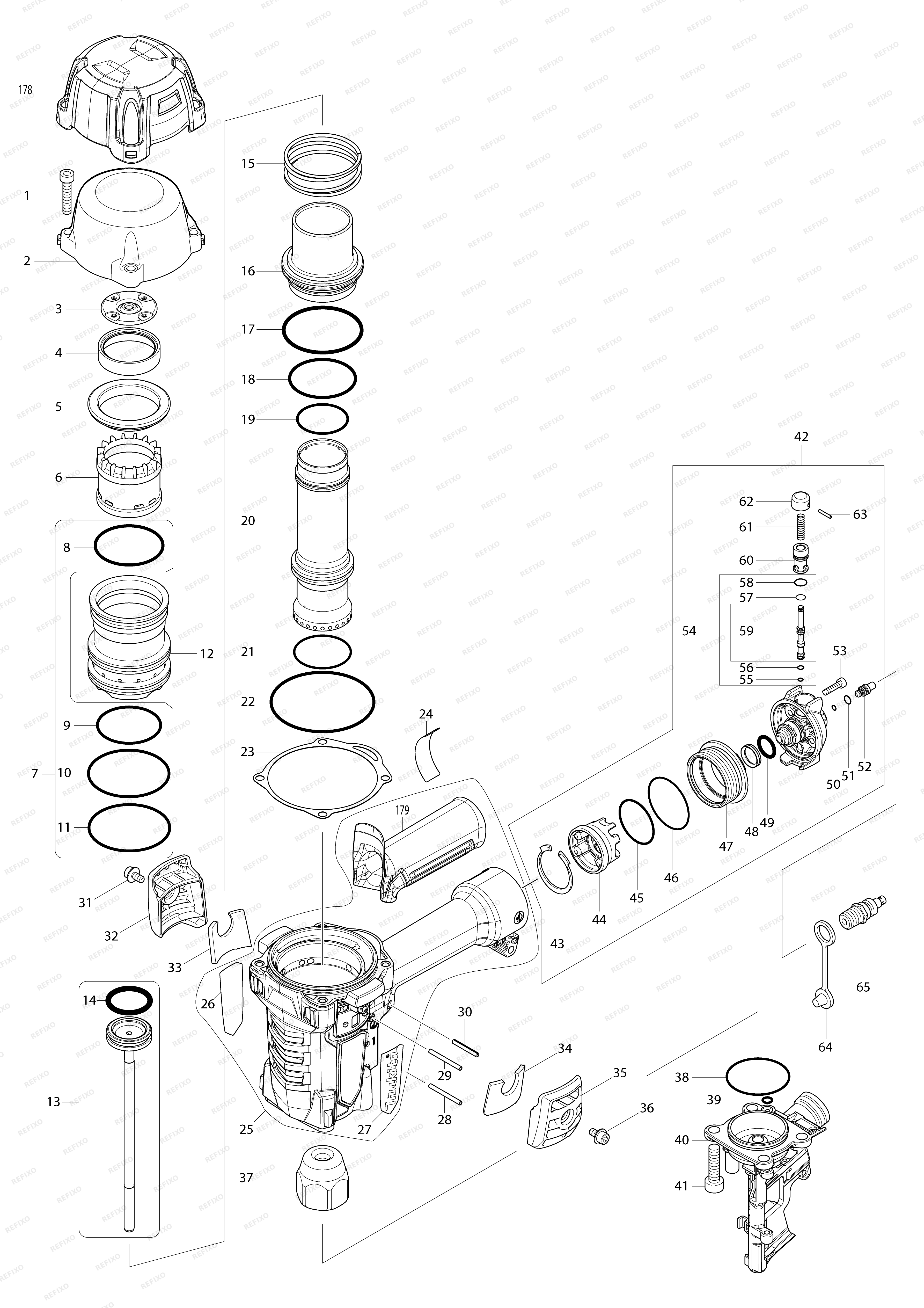 MAKITA AN935H — схема запчастей