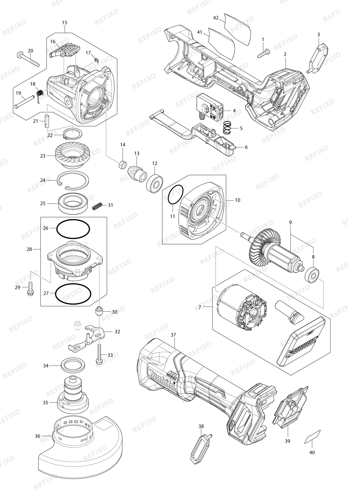 MAKITA GA047G — схема запчастей