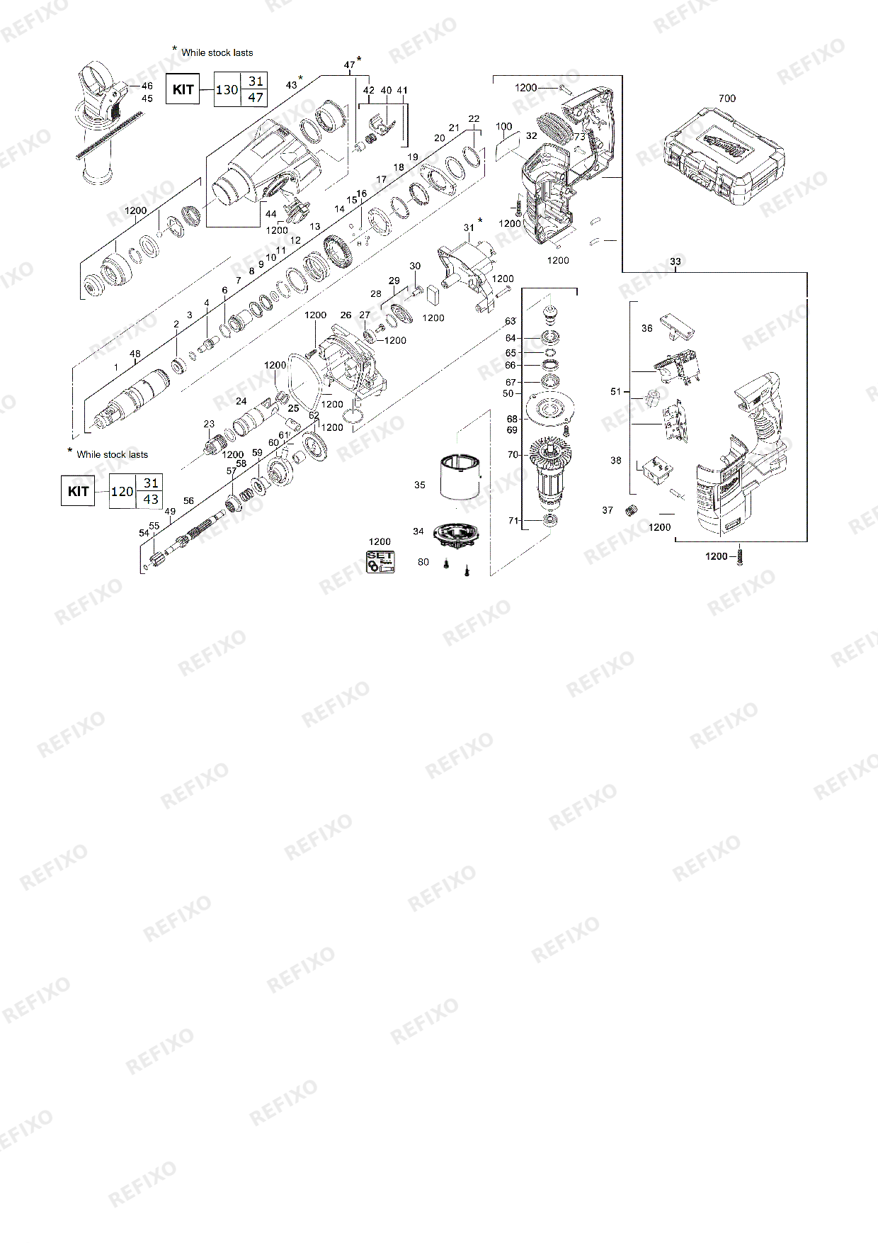 MILWAUKEE HD18H 402C IN2 4933443468 4000467619 — схема запчастей