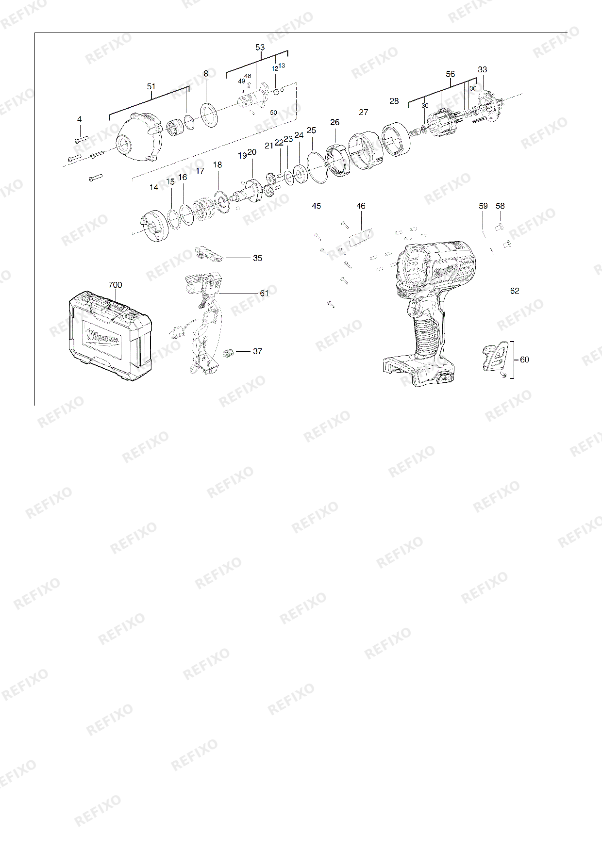 MILWAUKEE M18BIW12 0 4933443590 4000443591 — схема запчастей