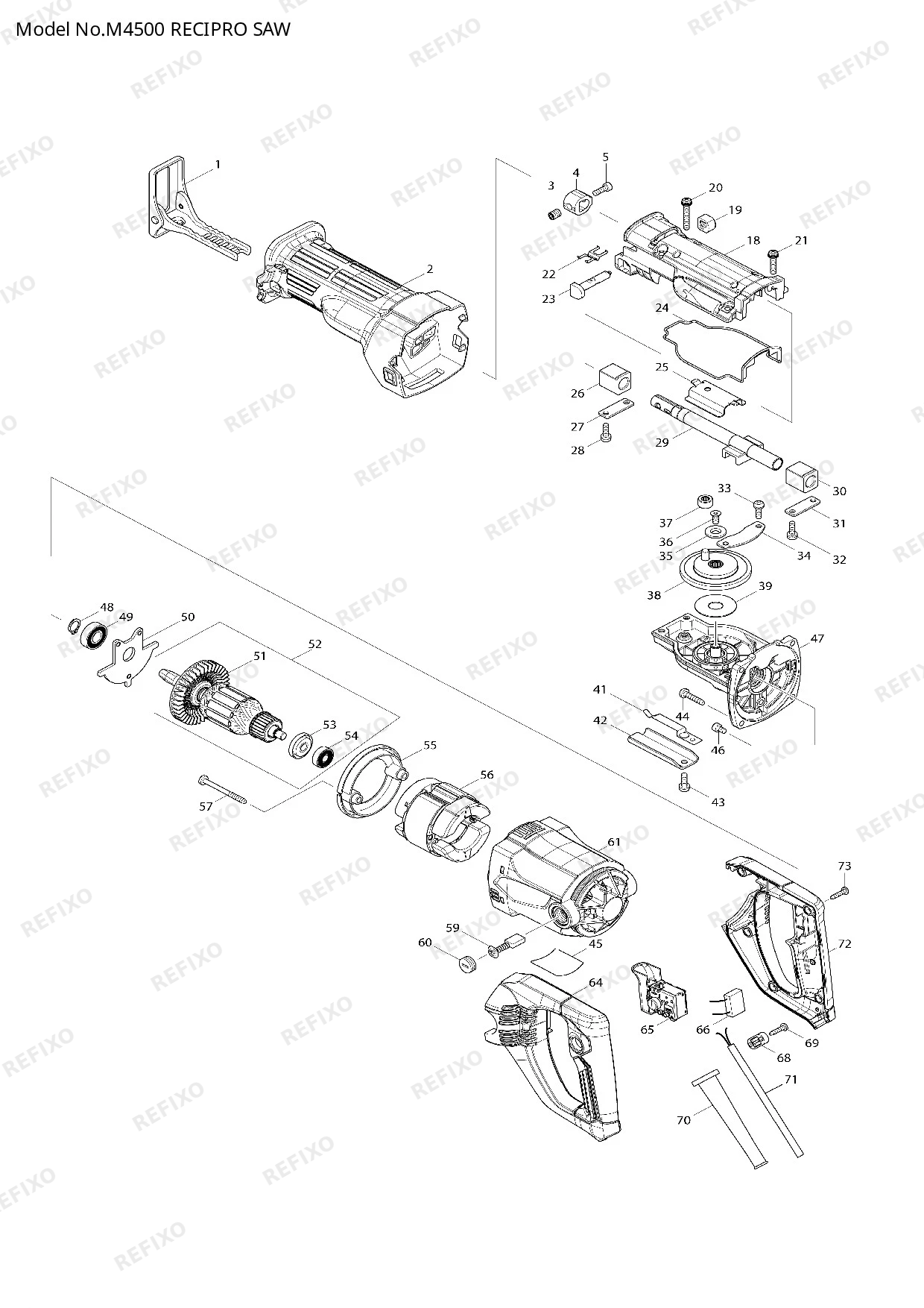 MAKITA M4500 — схема запчастей