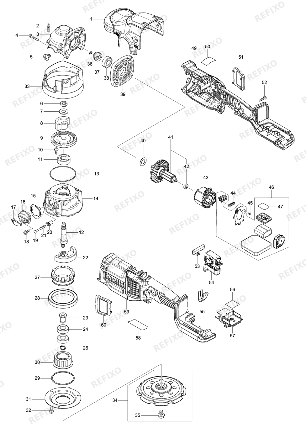MAKITA DPO500 — схема запчастей