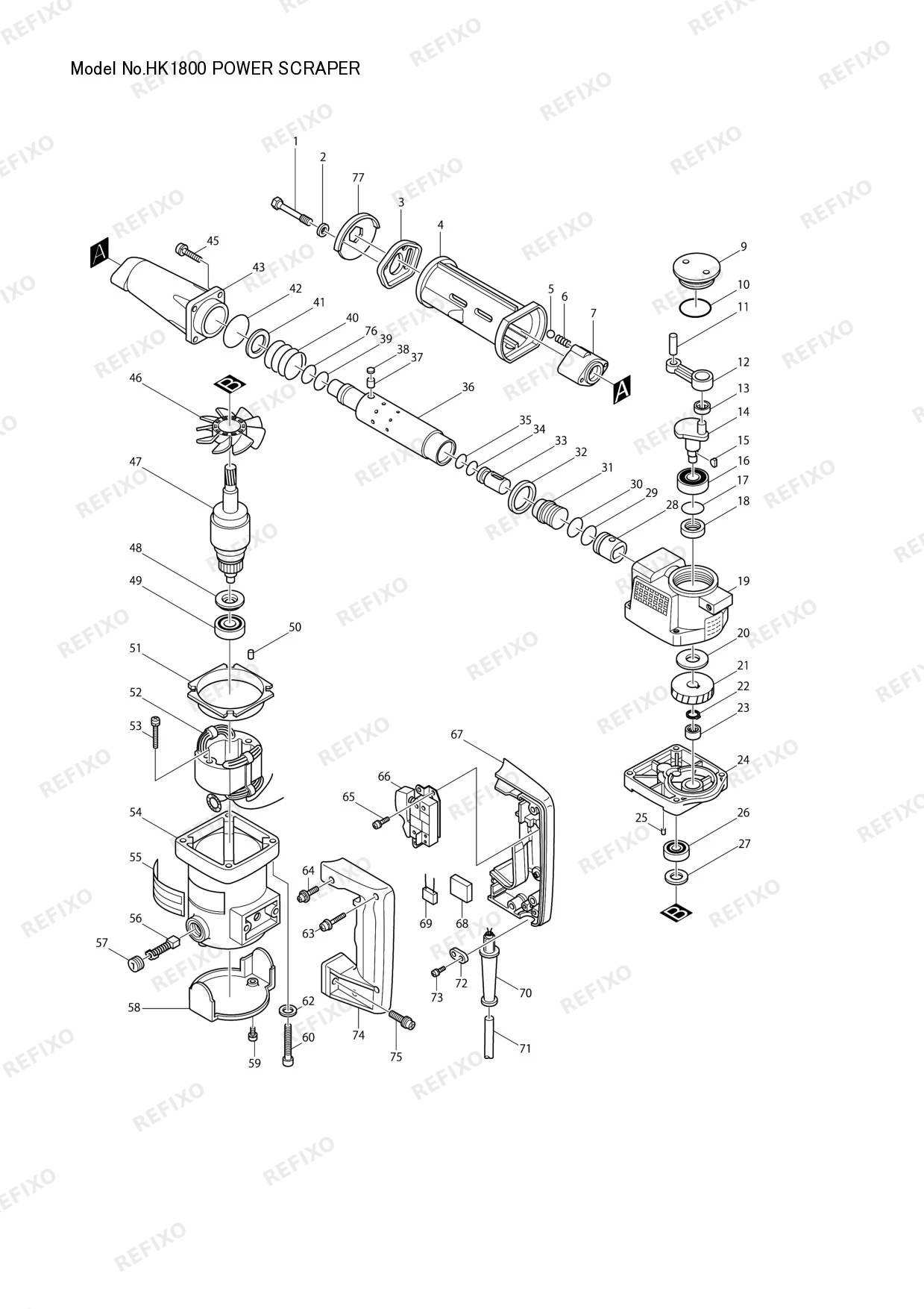 MAKITA HK1800 — схема запчастей