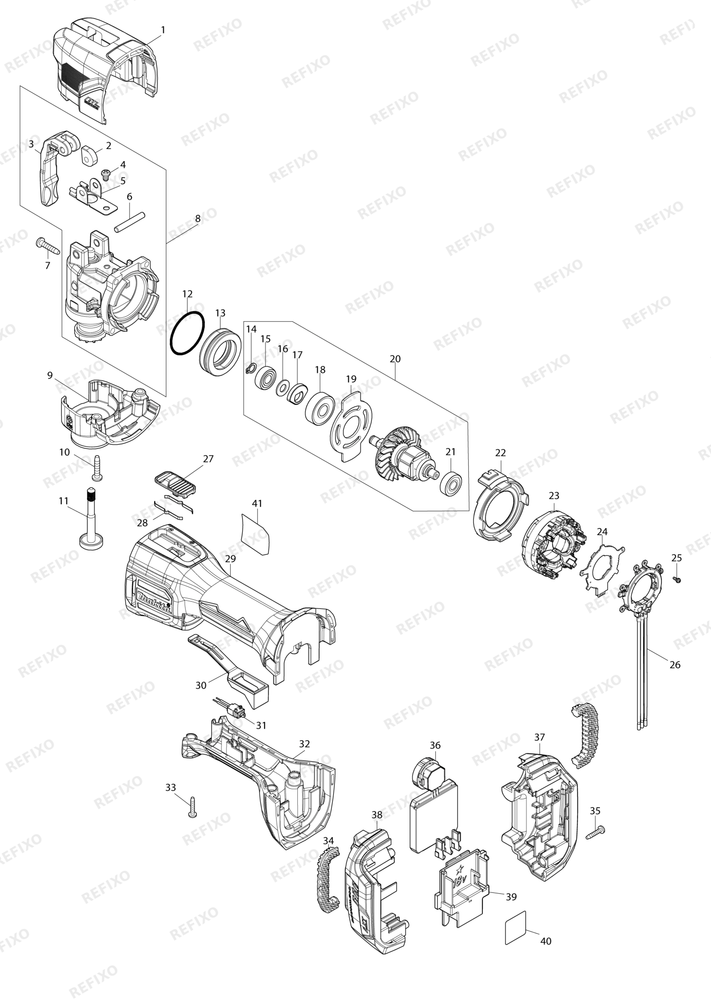 MAKITA DTM53 — схема запчастей