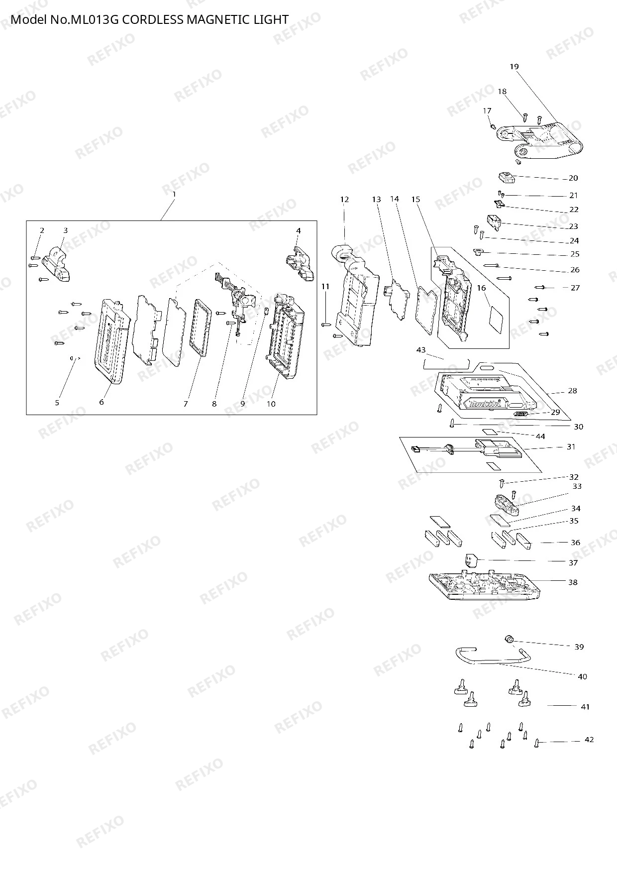 MAKITA ML013G — схема запчастей