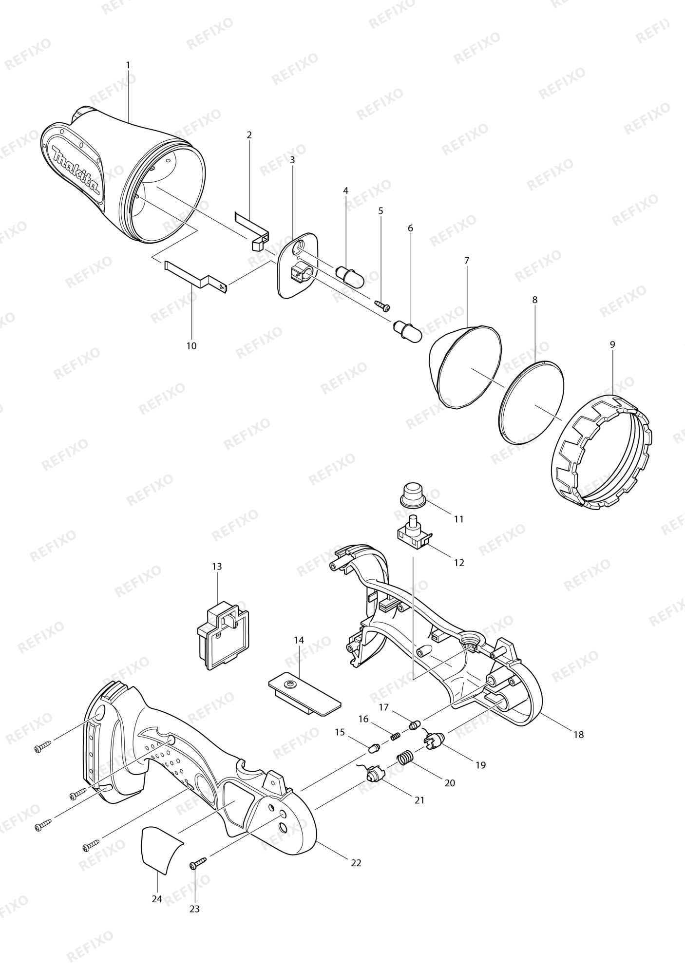 MAKITA BML145 — схема запчастей