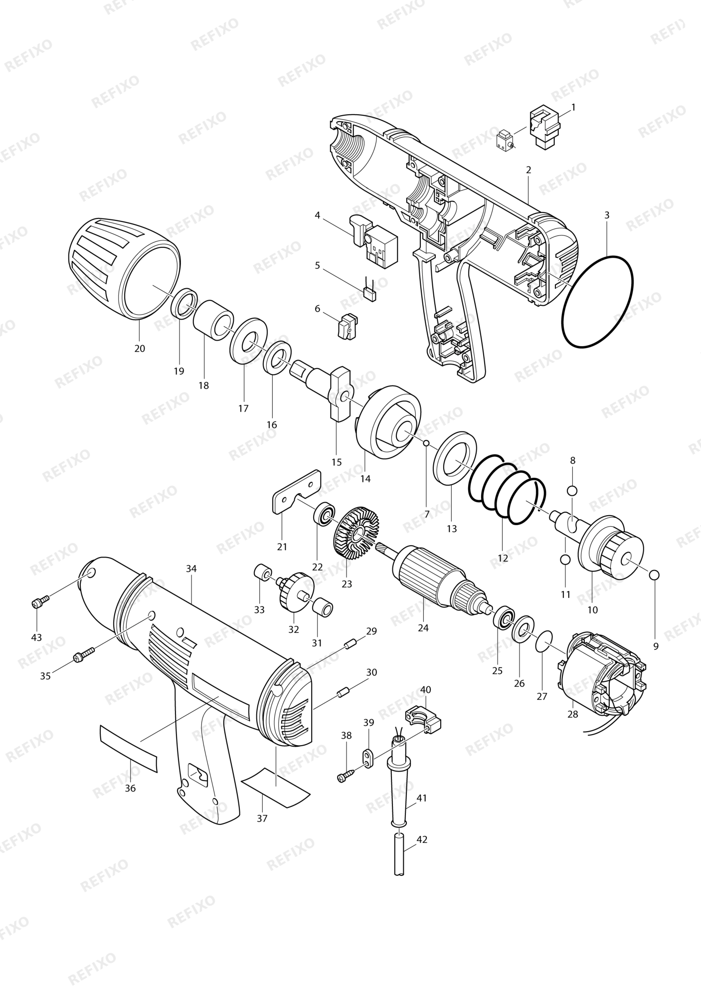 MAKITA 6905H — схема запчастей