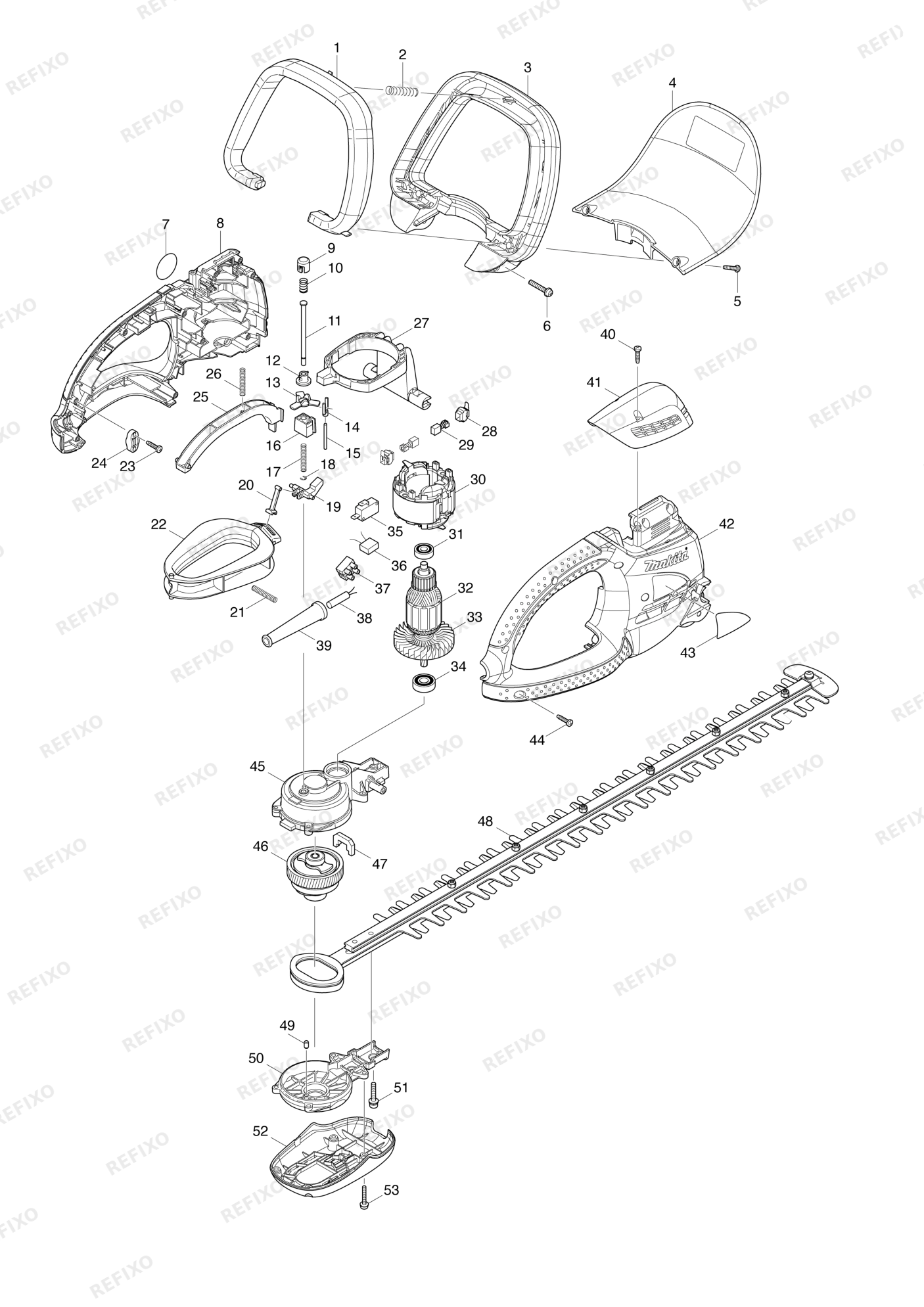 MAKITA UH6580 — схема запчастей