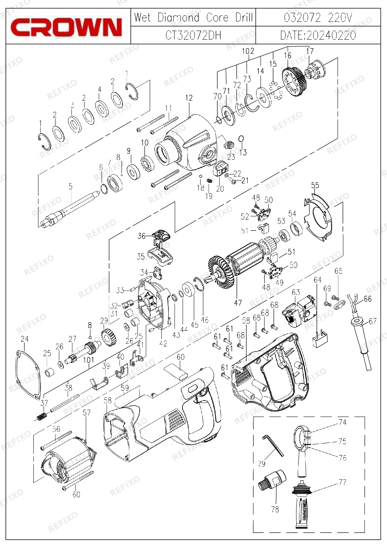 CROWN CT32072DH (c 10.2024) — схема запчастей