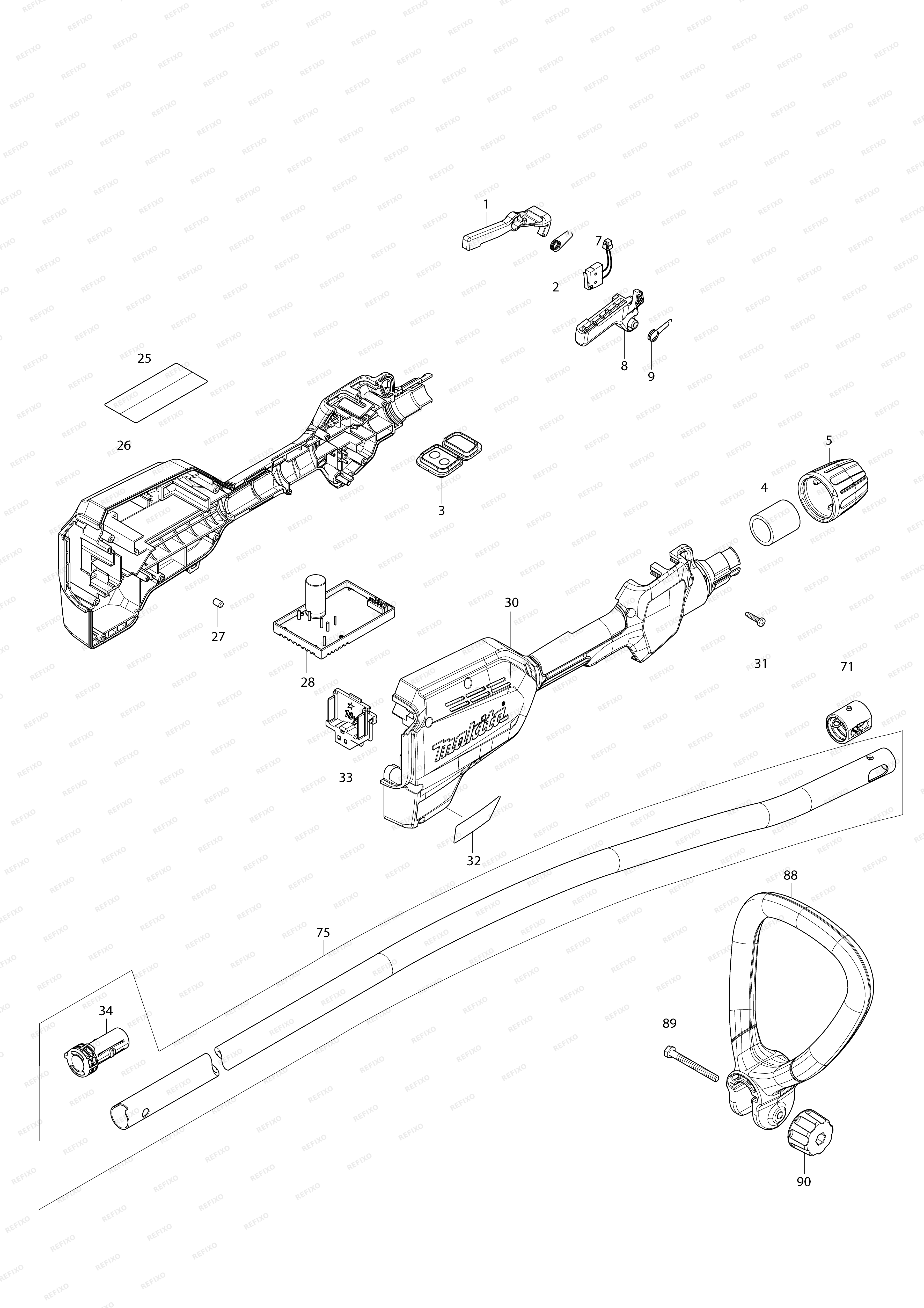 MAKITA DUR184L — схема запчастей