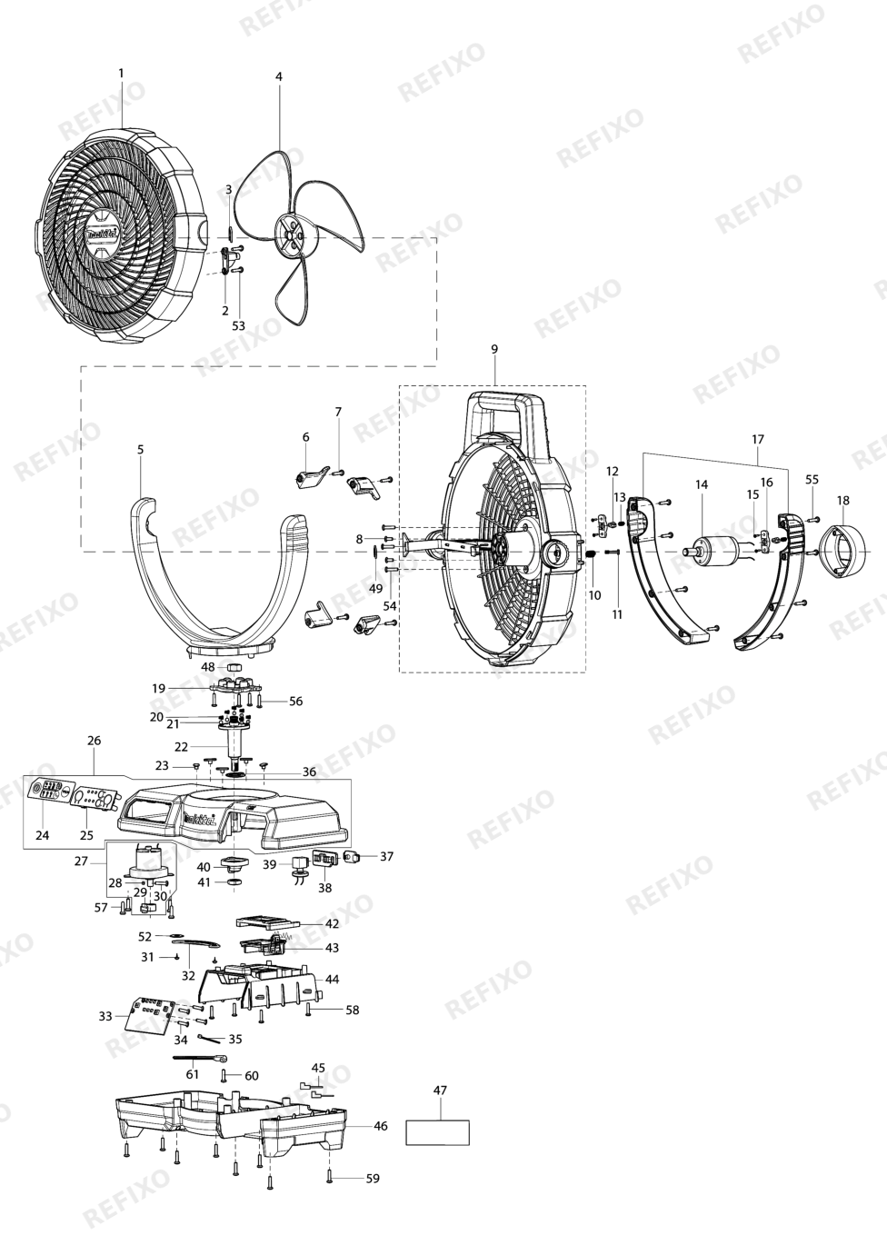 MAKITA CF001G — схема запчастей